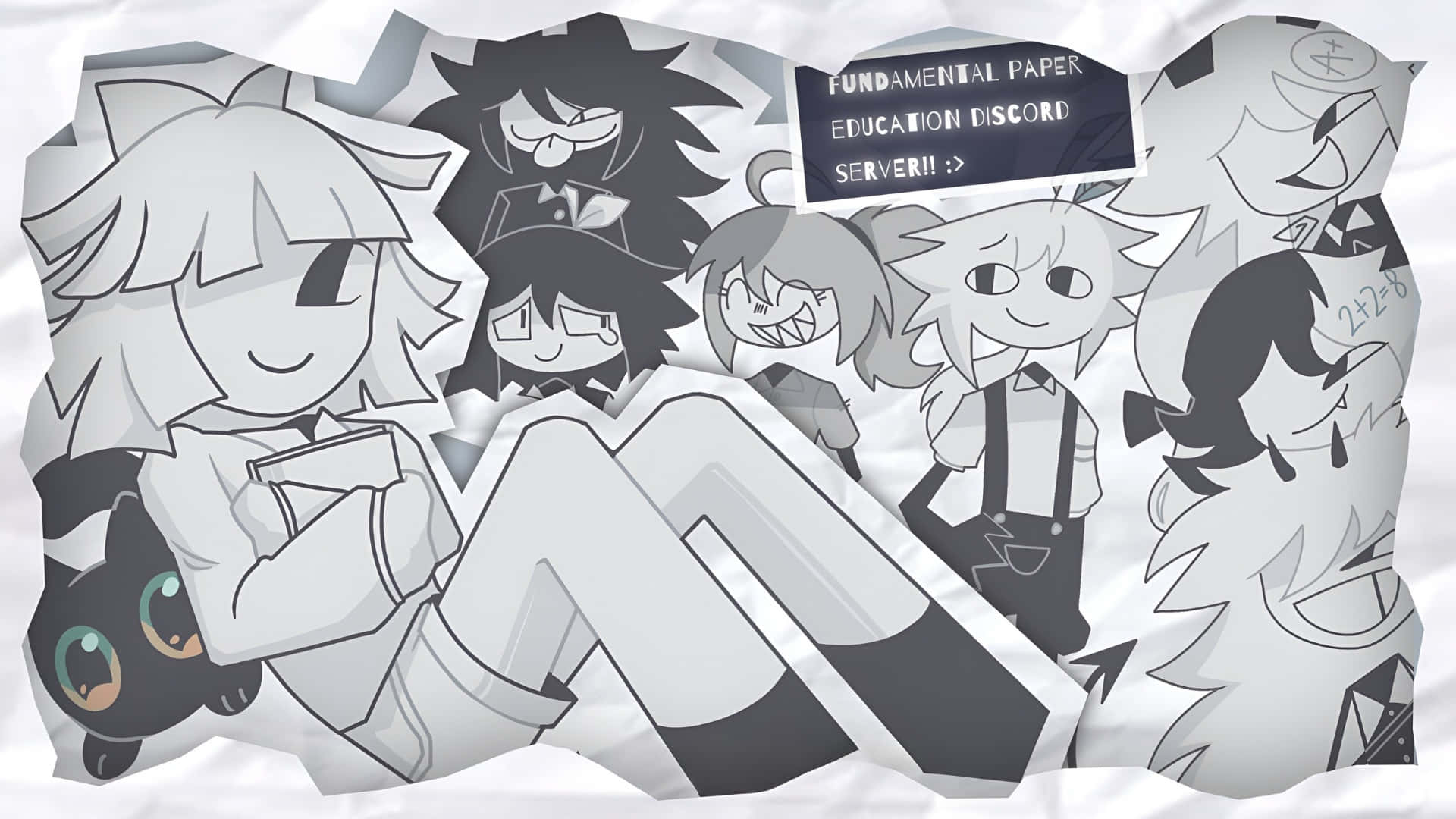 Fundamental Paper Education, anime-style characters, sharp outlines, Full HD Desktop Wallpaper