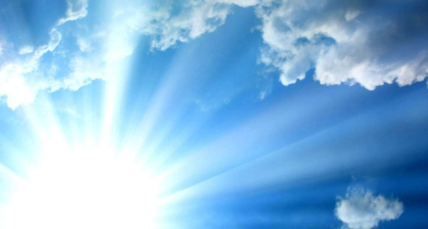Bright And Sunny Funeral Clouds, sunburst, fluffy white clouds, HD Desktop Wallpaper