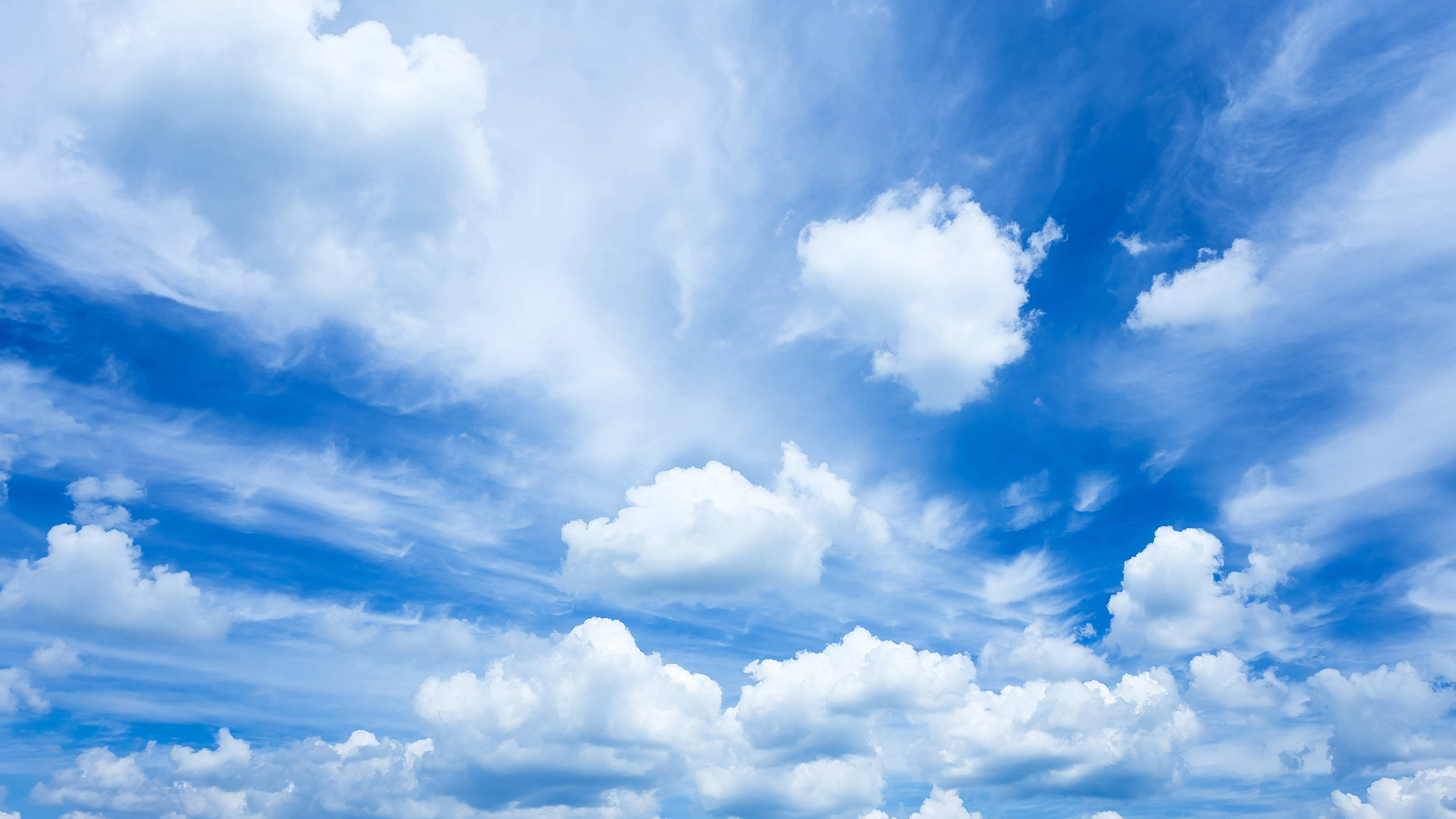 Calm Funeral Clouds, blue sky, fluffy white clouds, Full HD Desktop Wallpaper