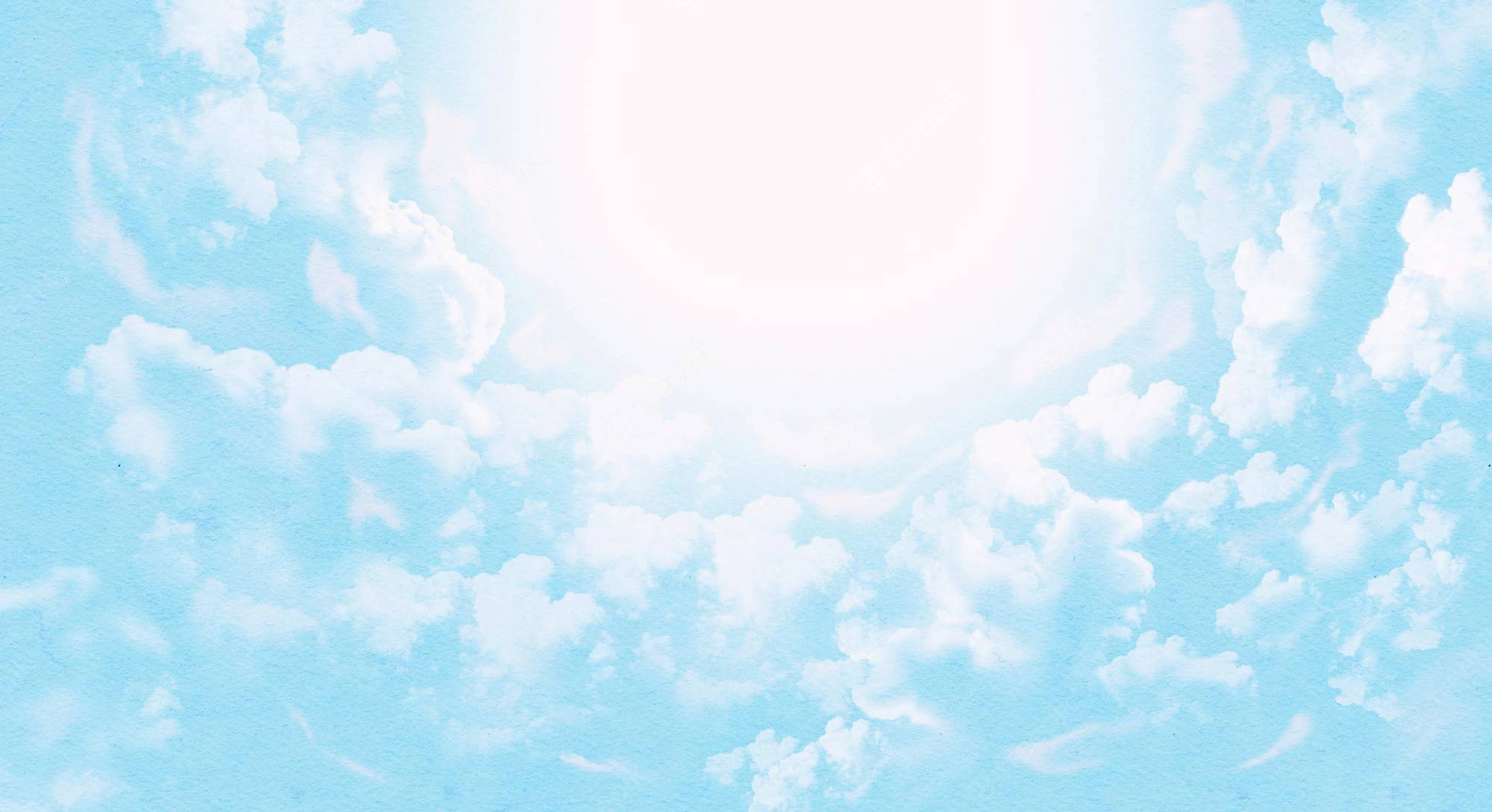 Funeral Clouds, light blue sky, radiant sun, Full HD Desktop Wallpaper
