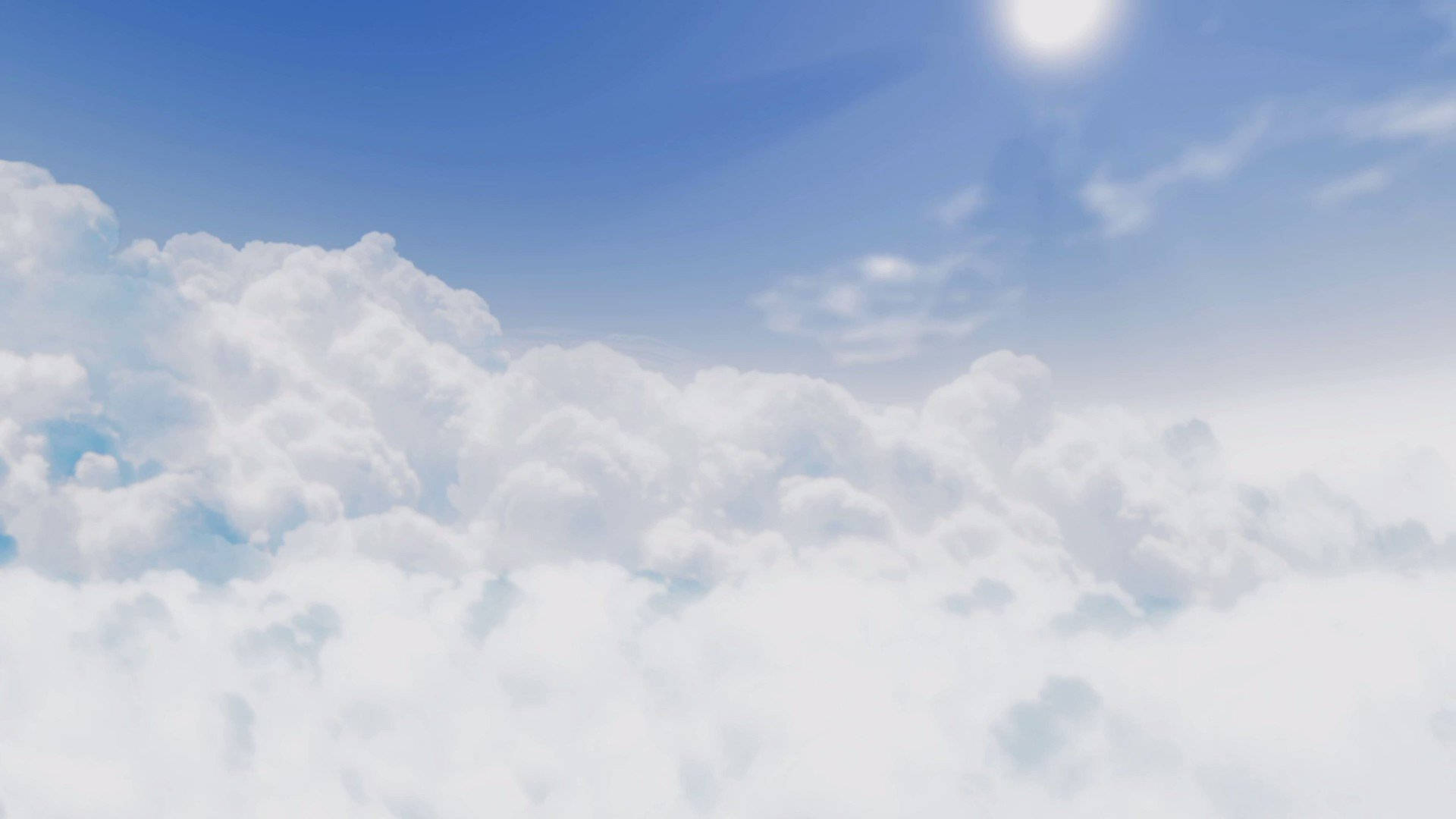 Funeral Clouds, vast fluffy white clouds, clear blue sky, Full HD Desktop Wallpaper