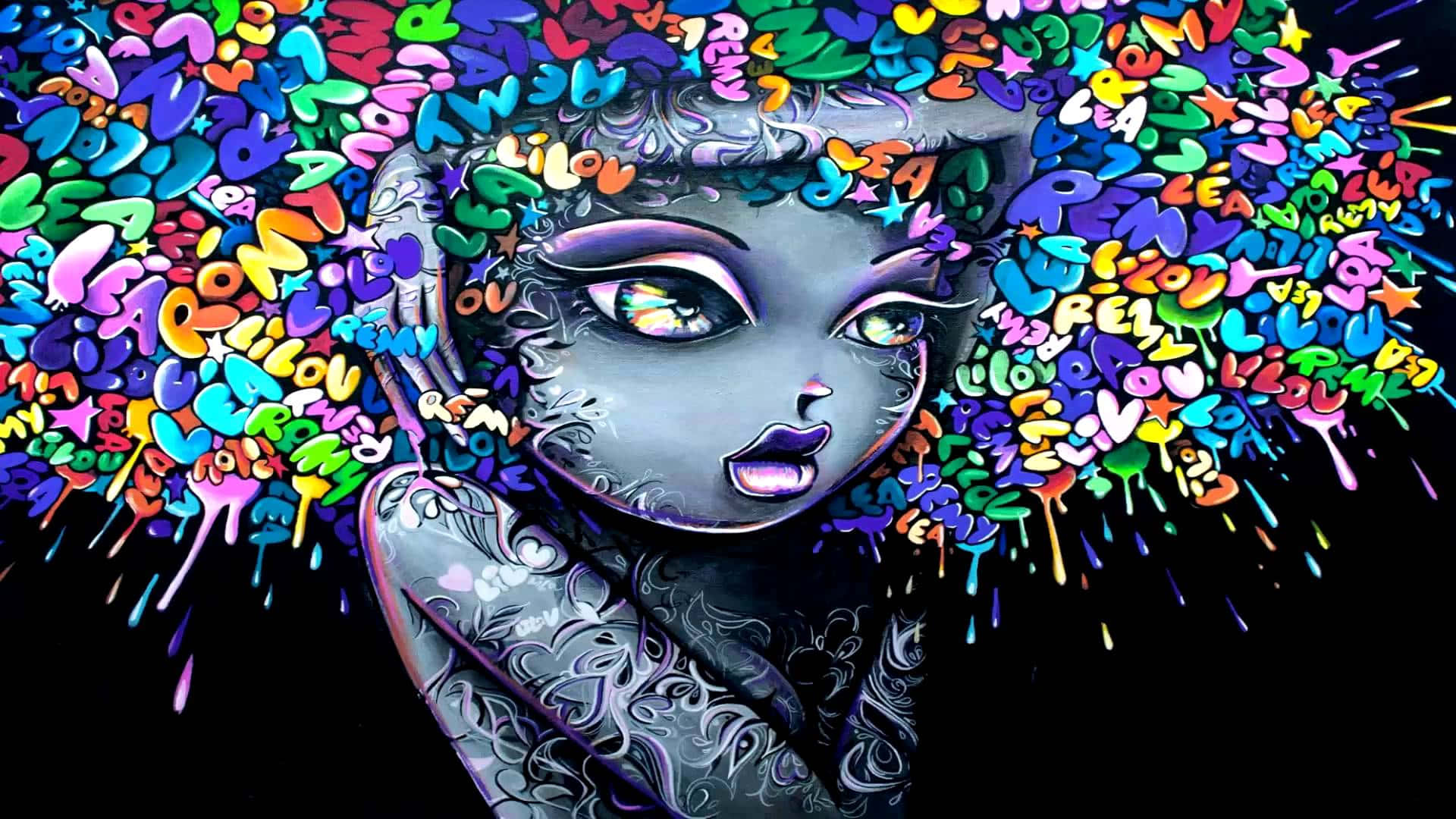 funk, silver face, tattooed neck, Full HD Desktop Wallpaper