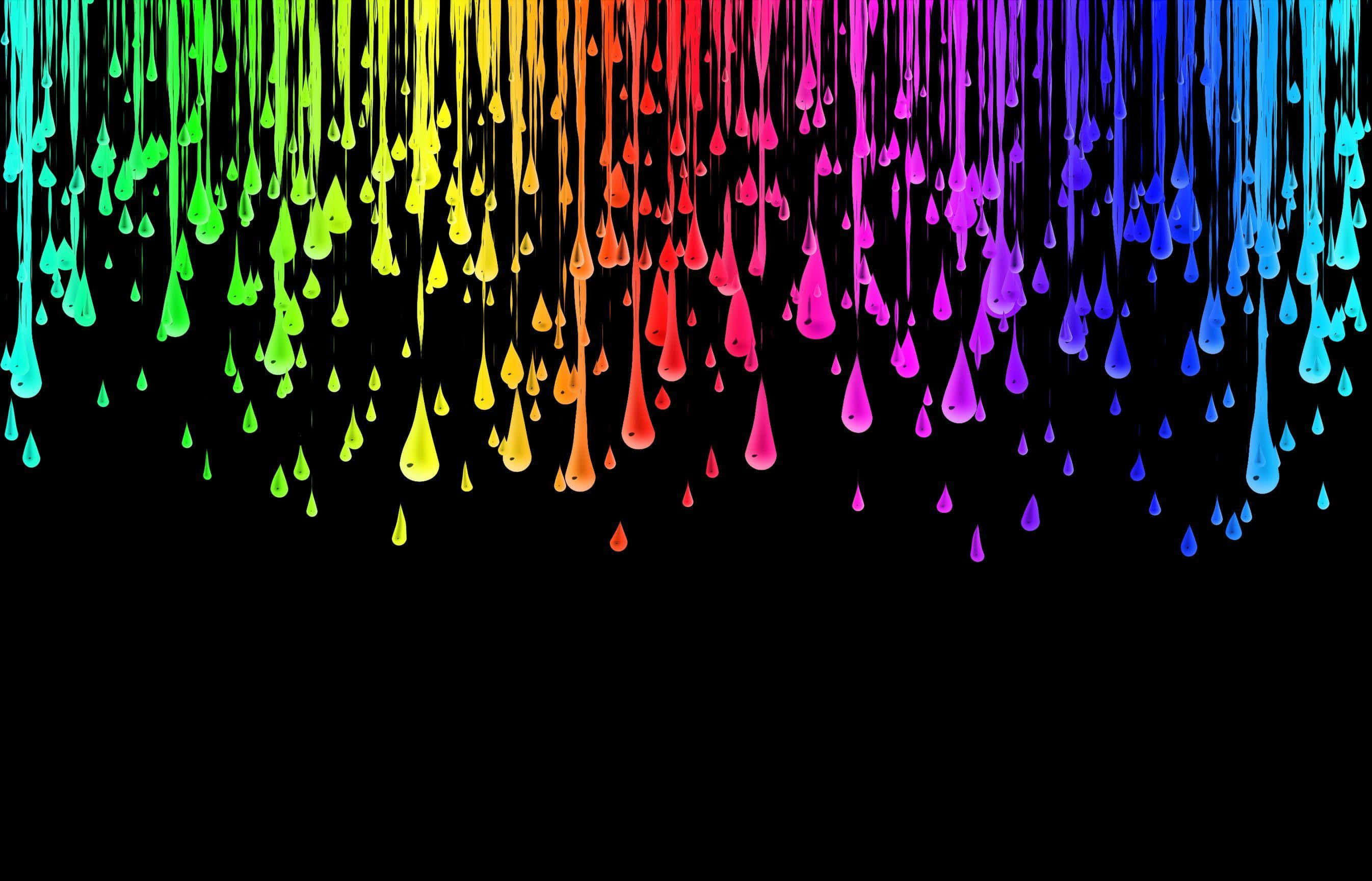 Funk, rainbow-colored paint, black background, 2K Desktop Wallpaper