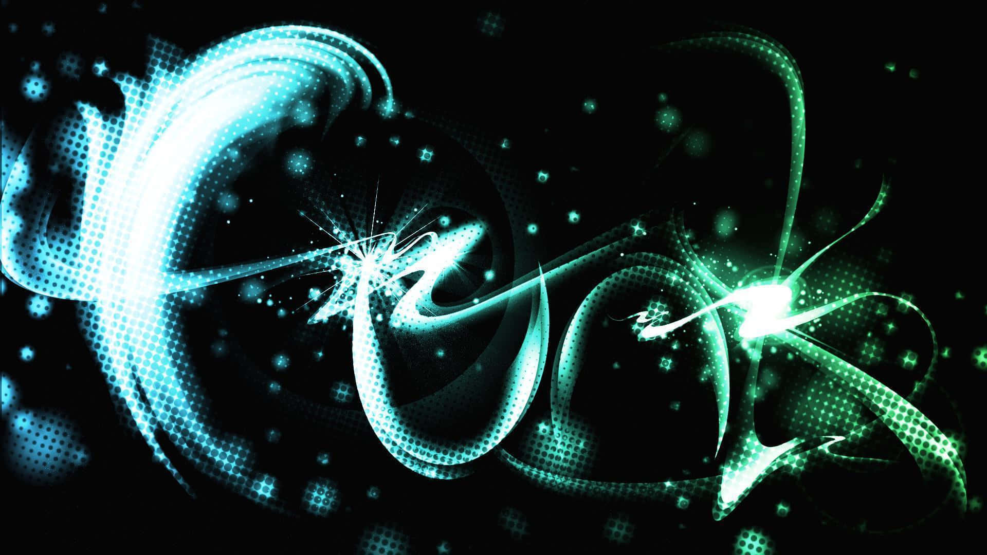 teal, cyan, neon swirls, Full HD Desktop Wallpaper