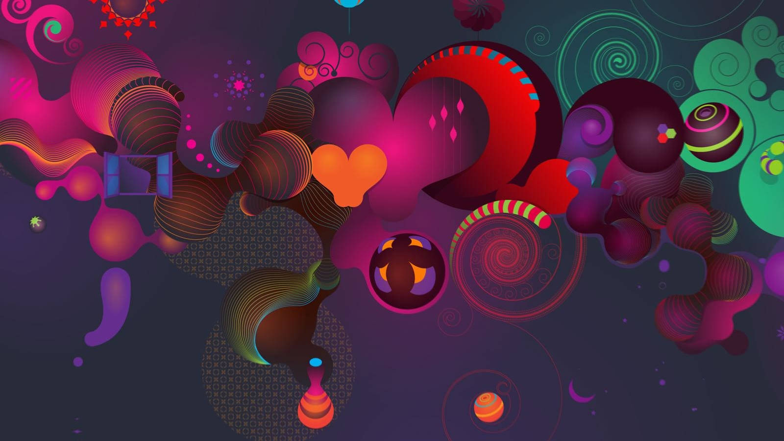 neon pinks, purples, greens, HD Desktop Wallpaper