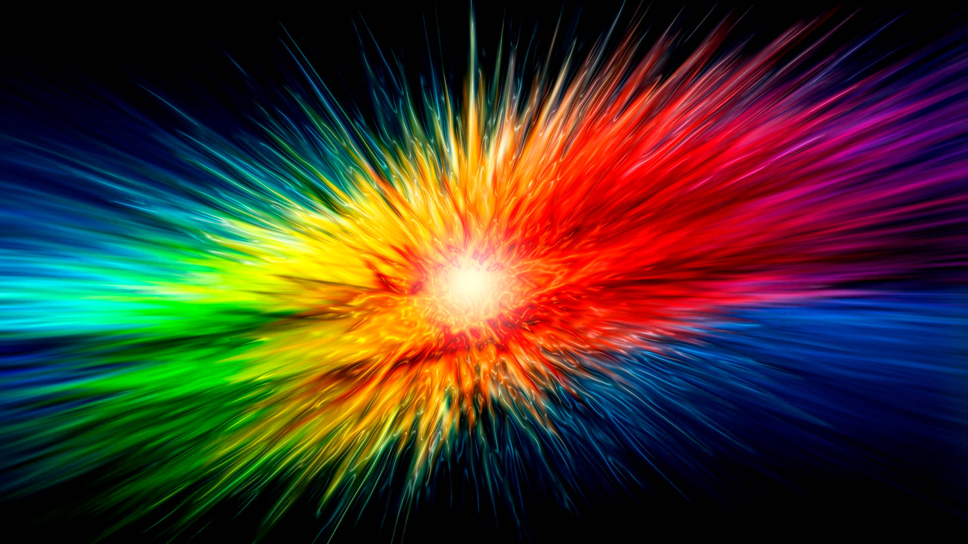 funky color burst, vivid rainbow colors, bright core, Full HD Desktop Wallpaper