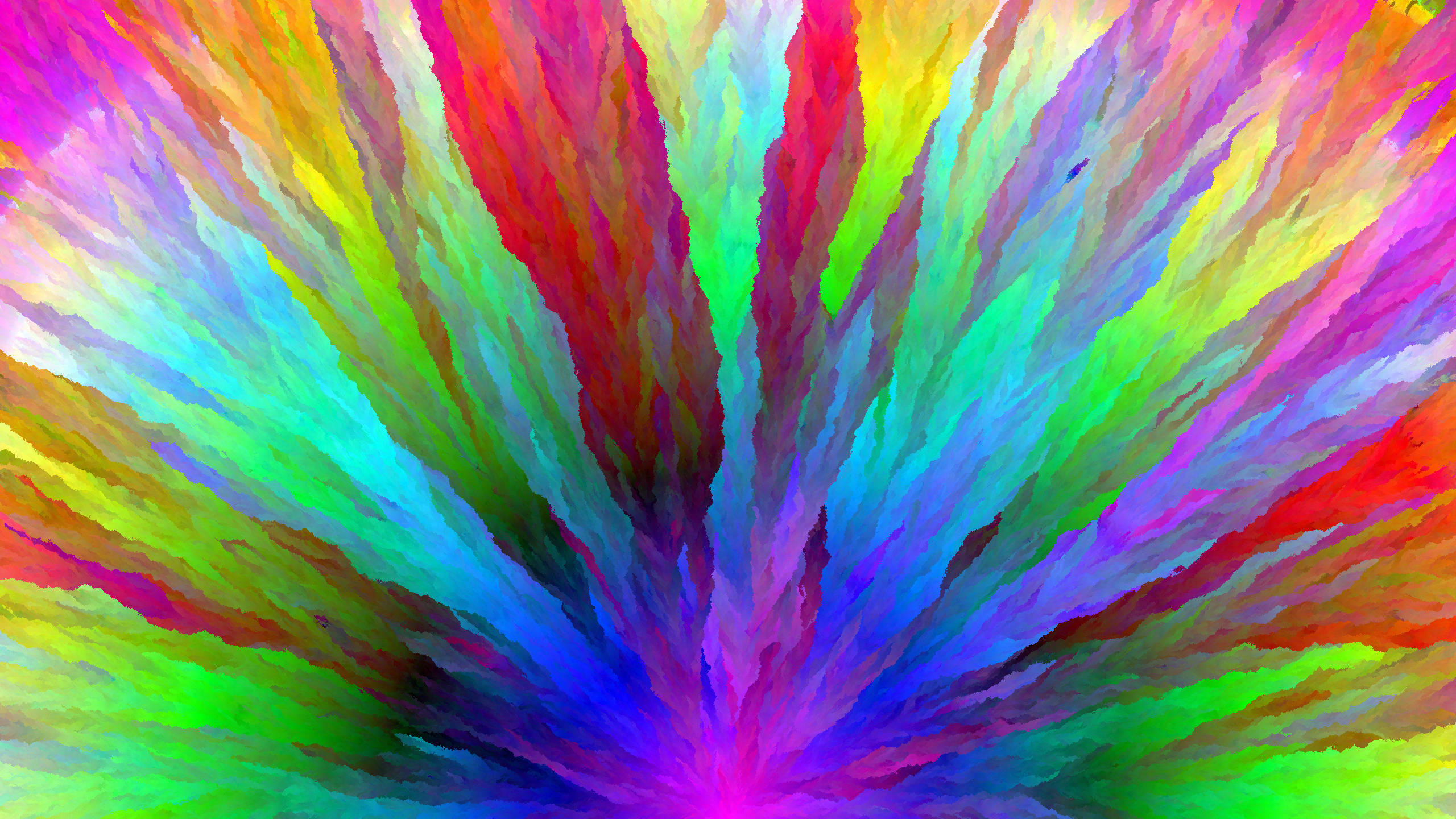 rainbow colors, textured brushstroke patterns, abstract explosion, 2K Desktop Wallpaper