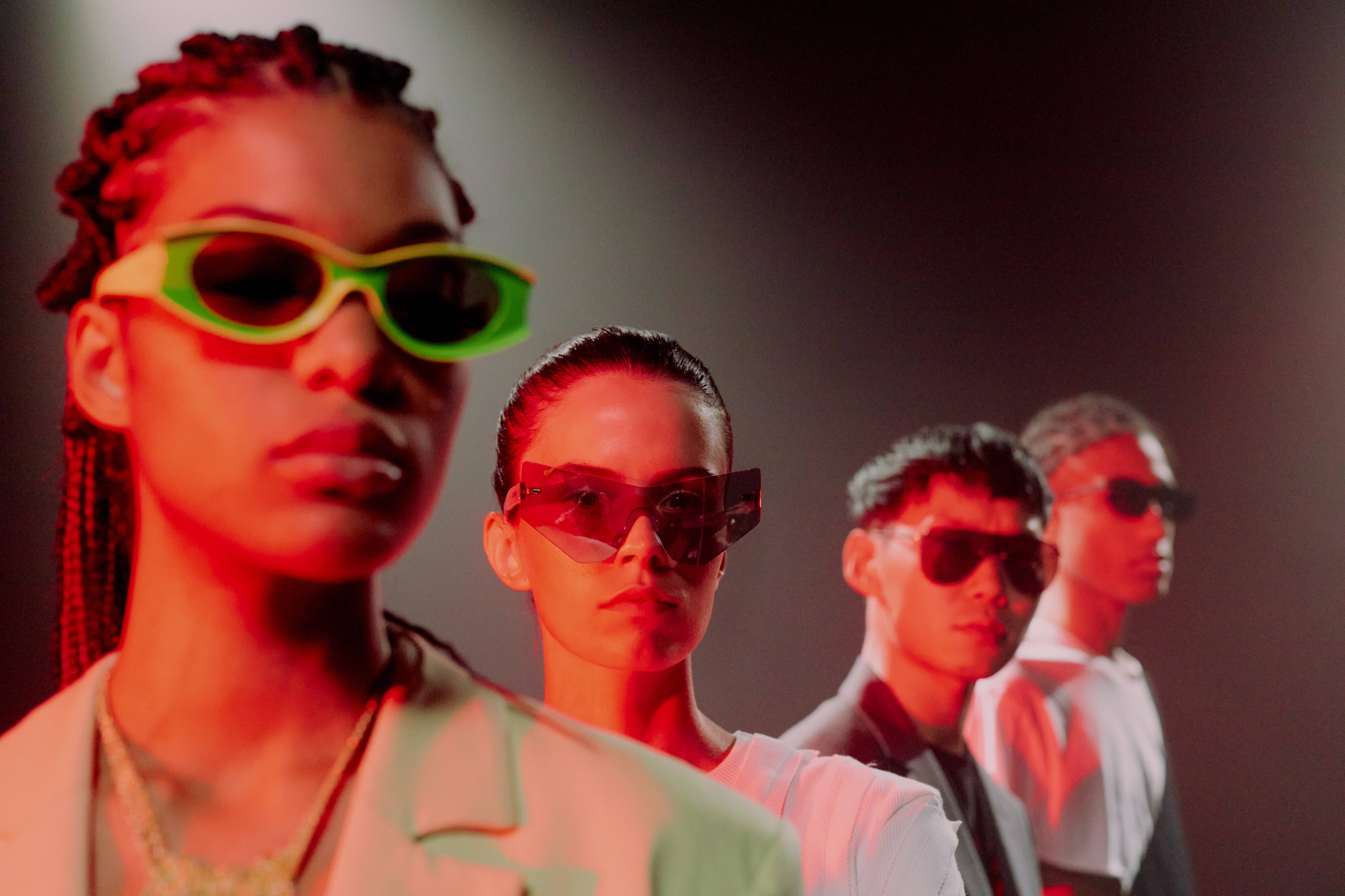 Funky, aviators, red lighting, 5K Desktop Wallpaper