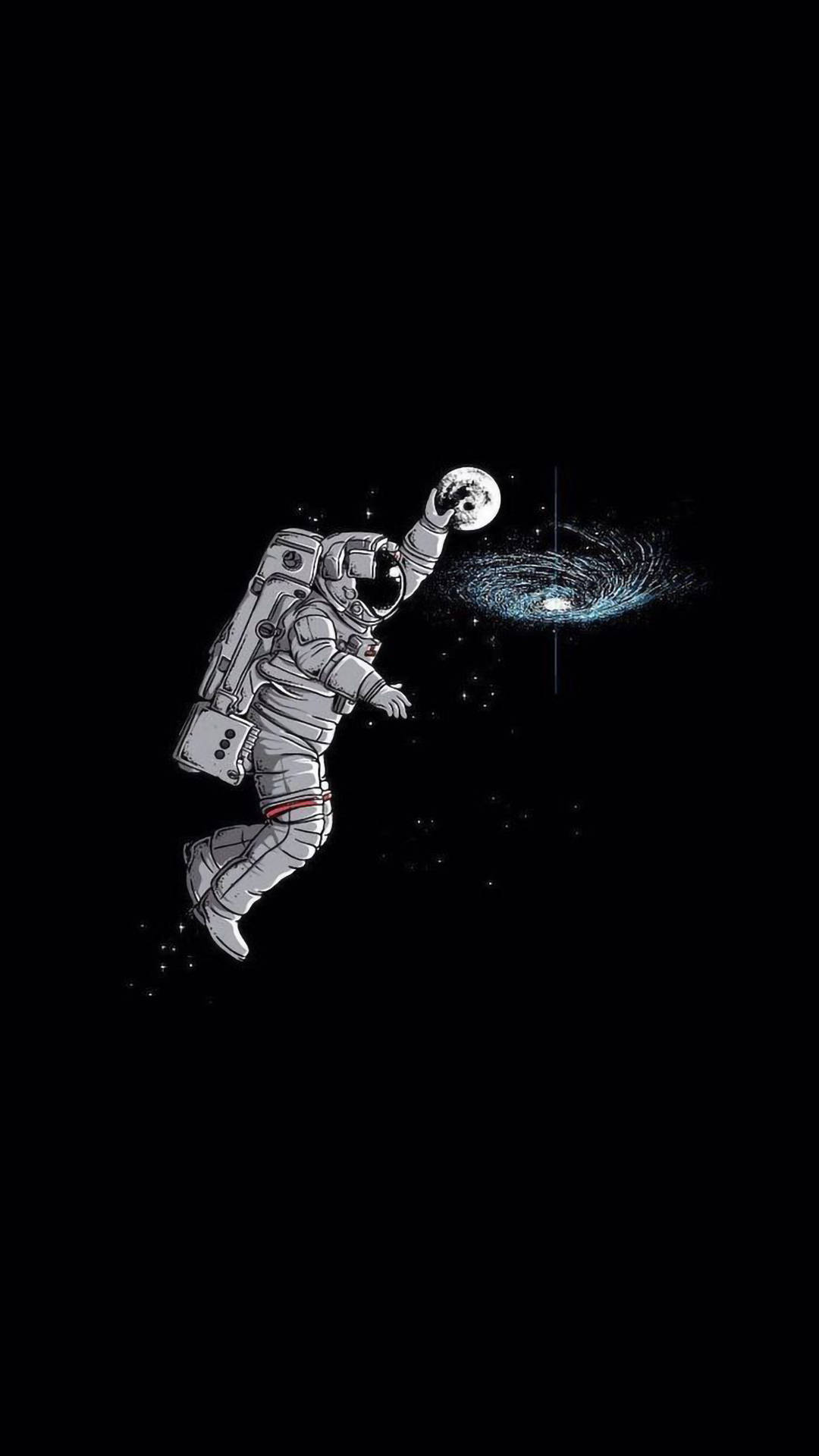 Funny Aesthetic, astronaut, glowing orb, Full HD Phone Wallpaper