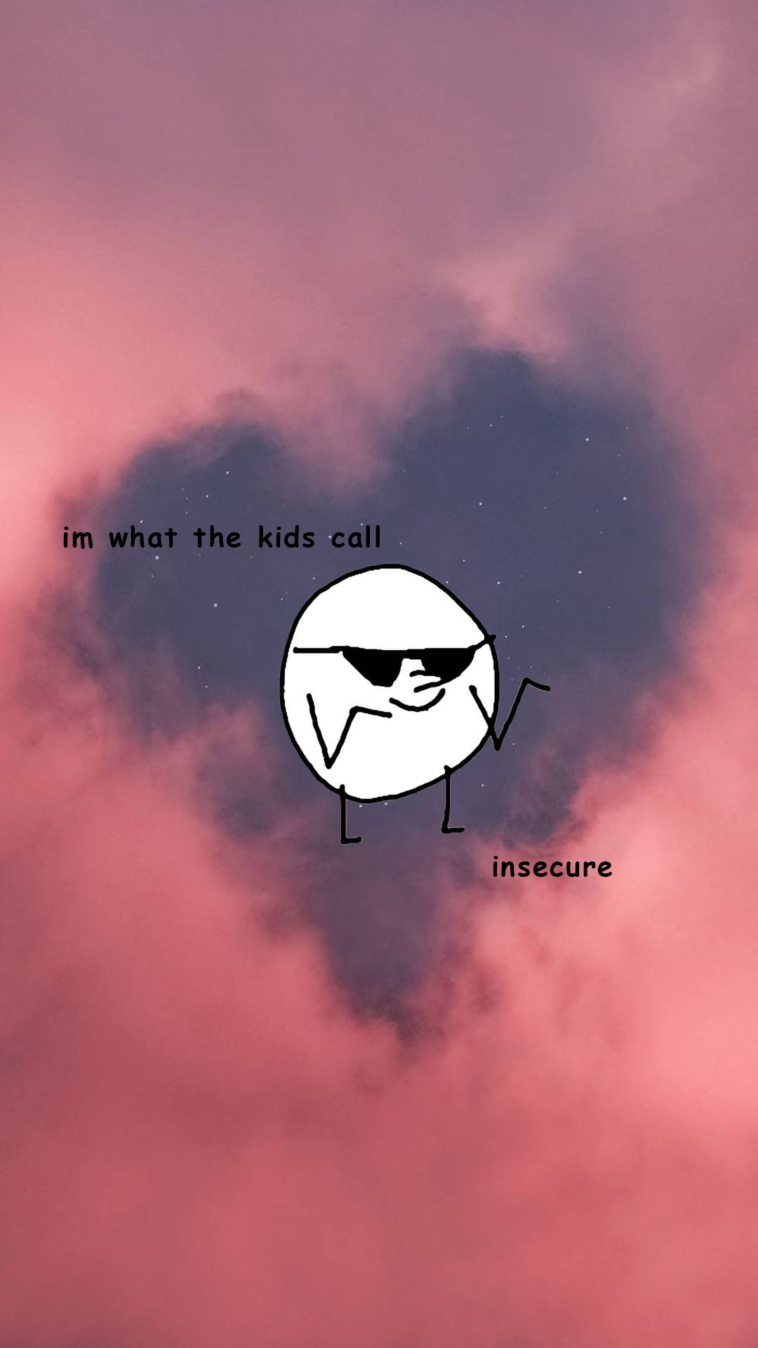 Funny Aesthetic, insecure egg, cartoon circle, Full HD Phone Wallpaper