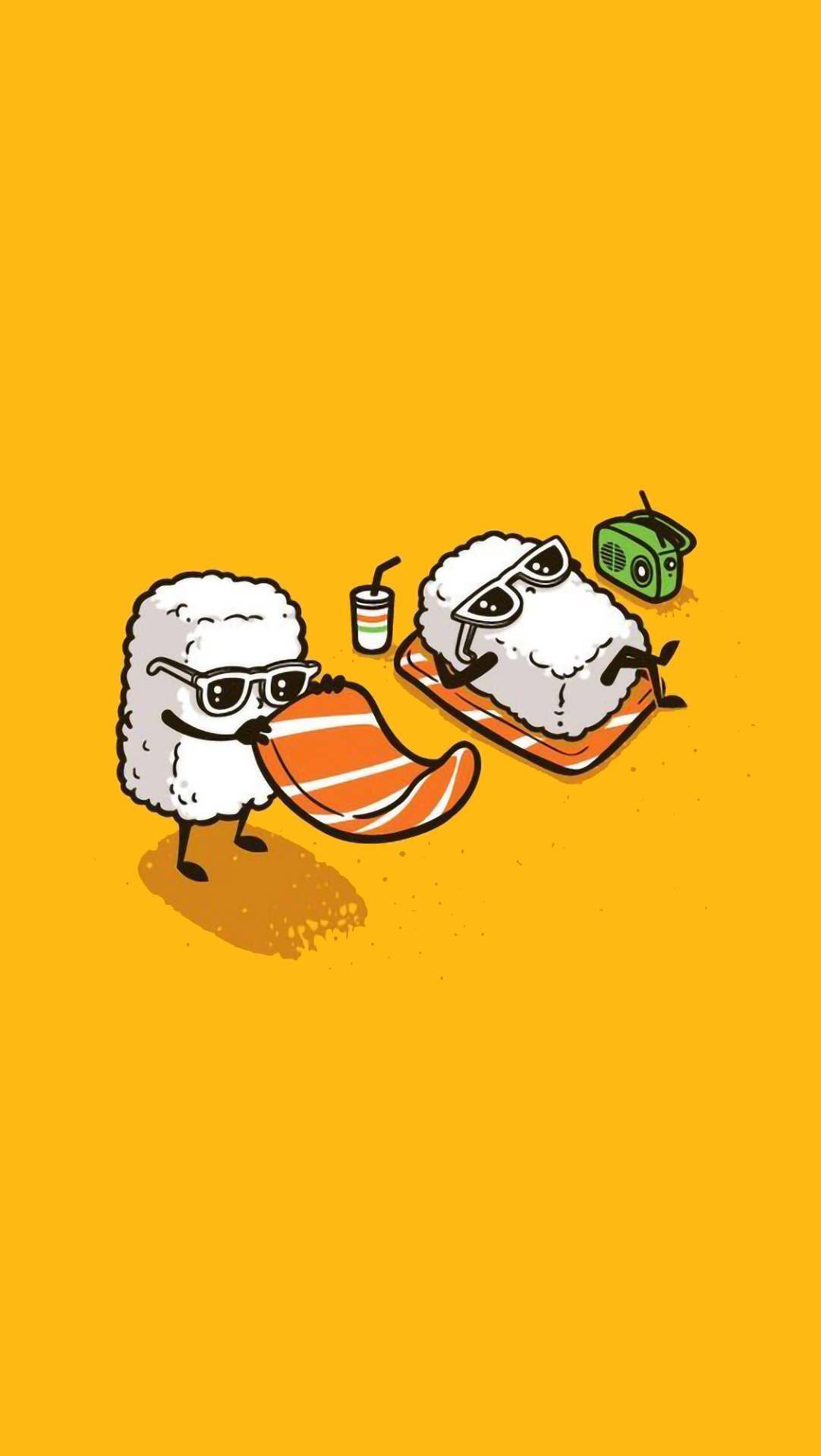 Funny Aesthetic, sushi rolls, glasses, Full HD Phone Wallpaper