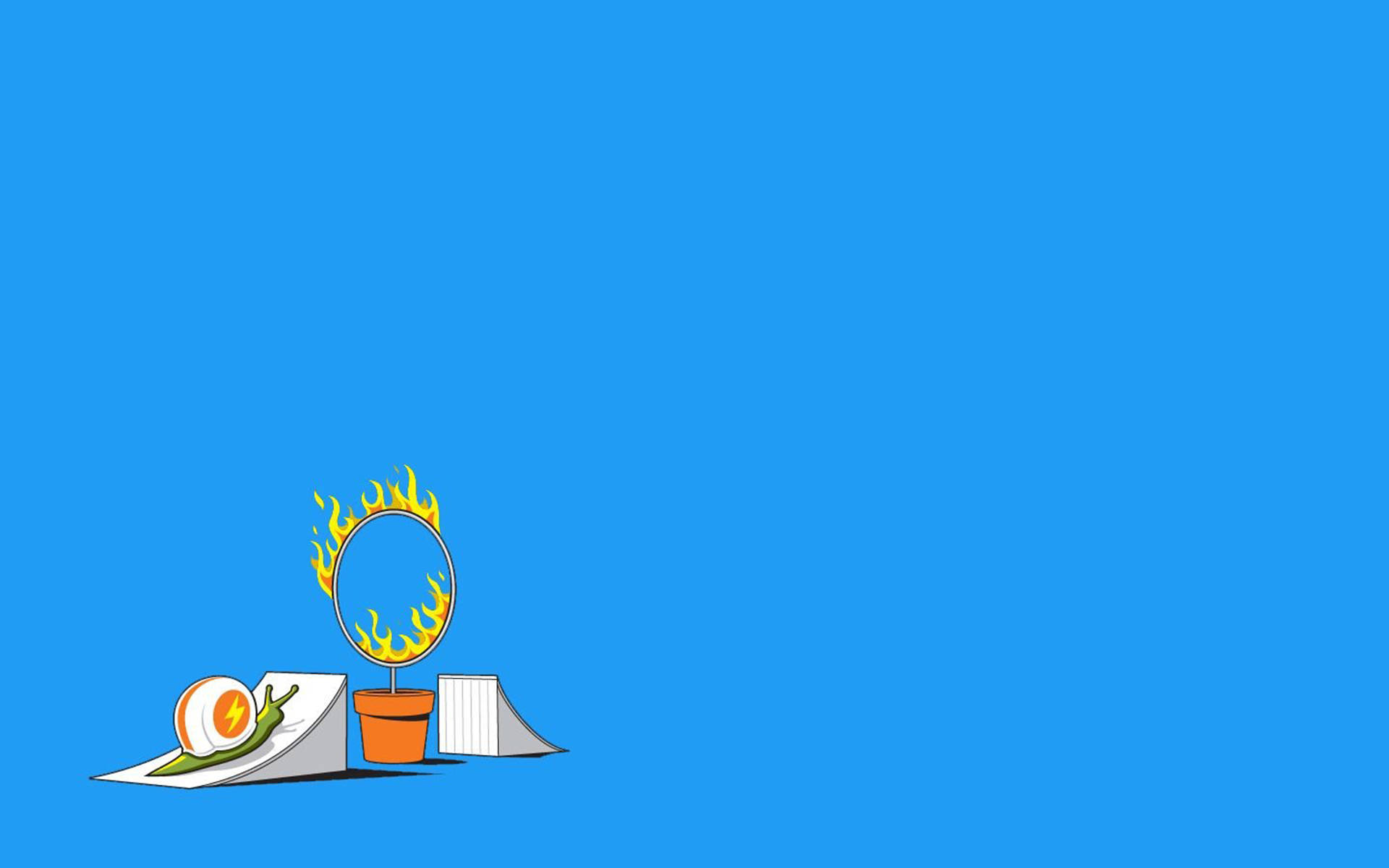 Funny Aesthetic, snail, flaming hoop, Full HD Desktop Wallpaper