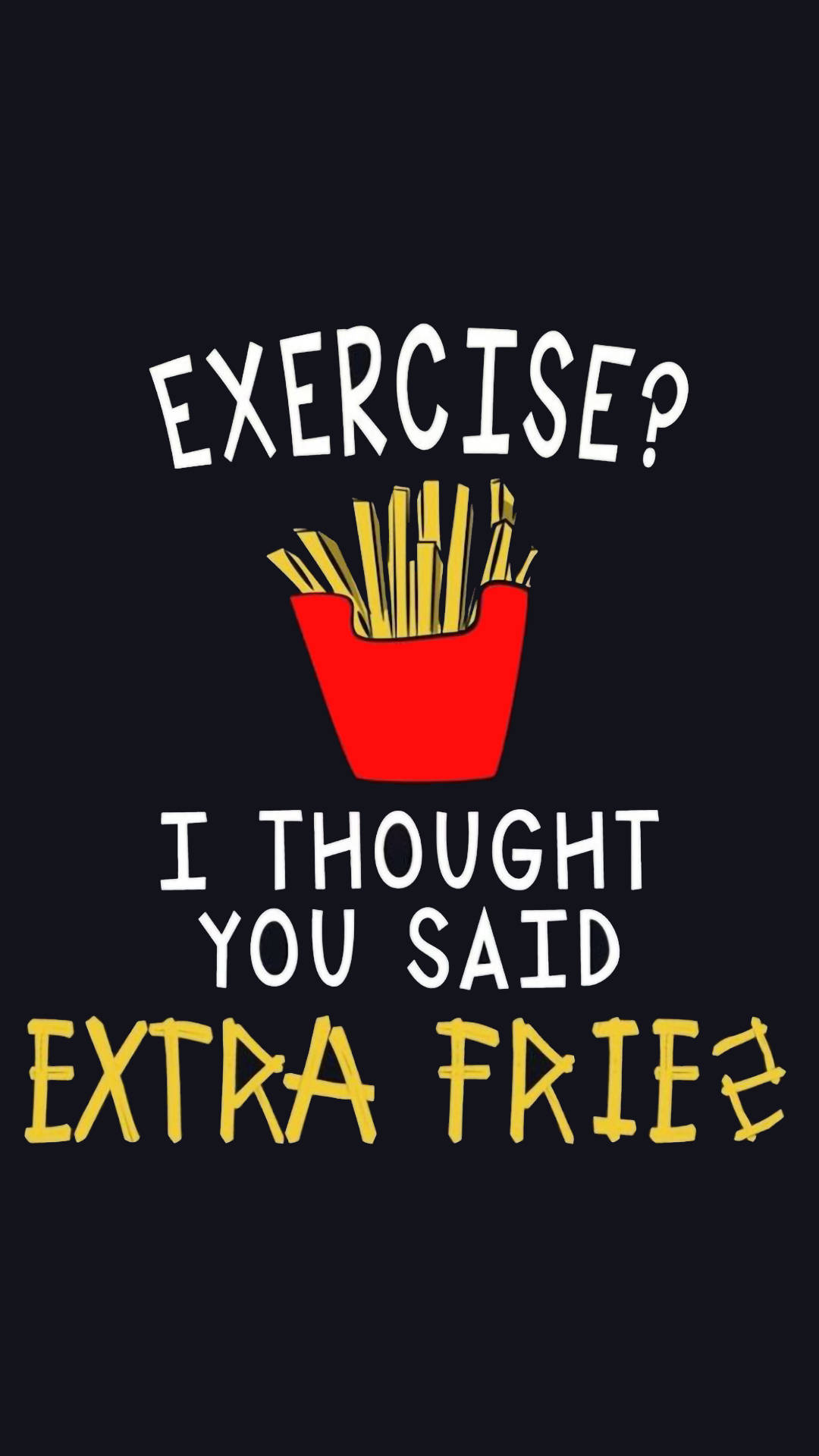 Funny Aesthetic, exercise fries, red fry container, Full HD Phone Wallpaper