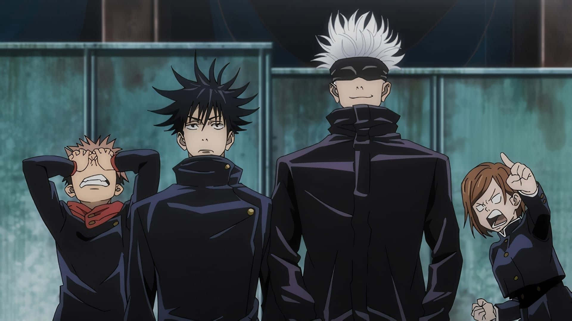 Funny Anime Pfp, anime characters, black uniforms, Full HD Desktop Wallpaper