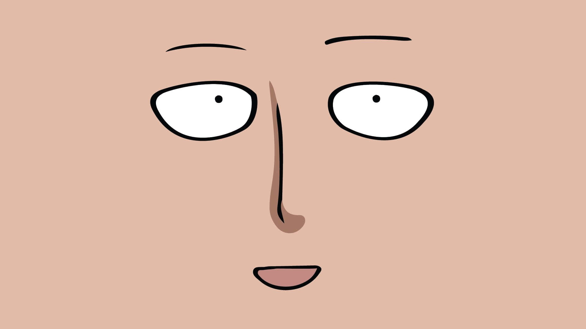 Funny Anime Pfp, peach background, minimalist cartoon face, Full HD Desktop Wallpaper