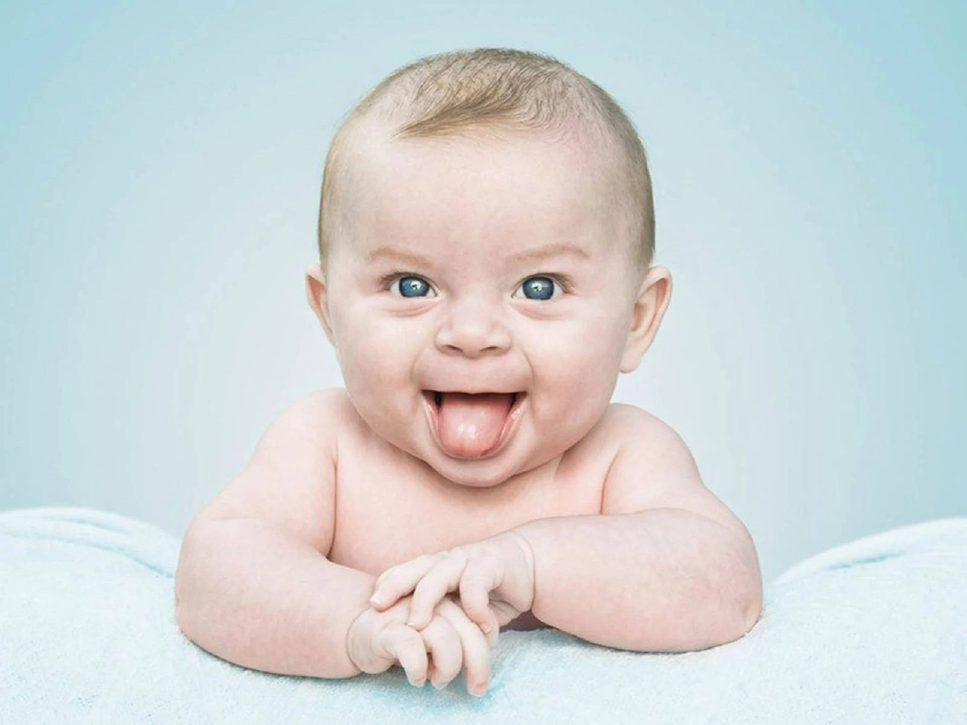blue-eyed, bright blue eyes, tongue, Full HD Desktop Wallpaper