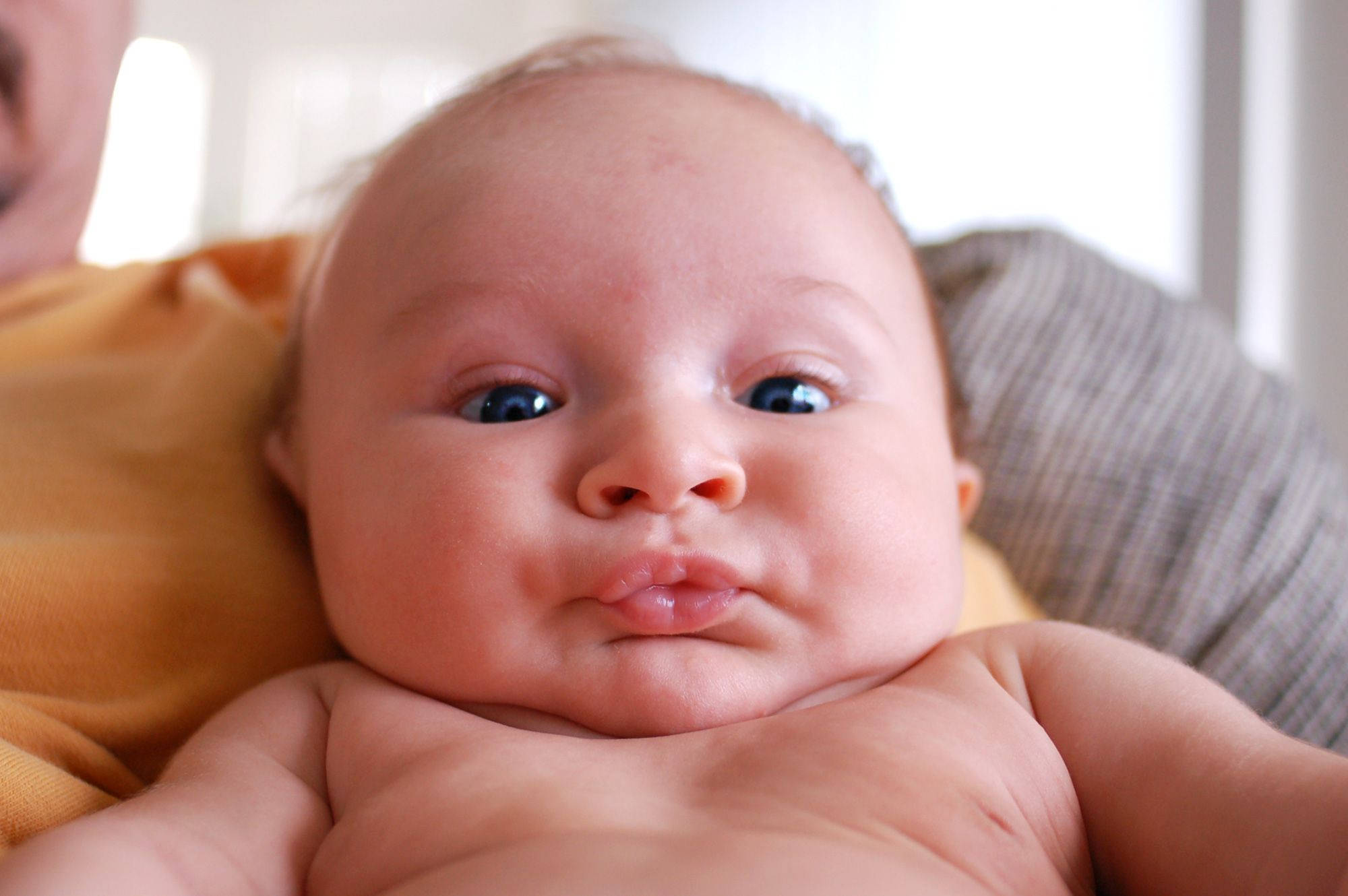 Funny Baby, pouty lips, bright blue eyes, Full HD Desktop Wallpaper