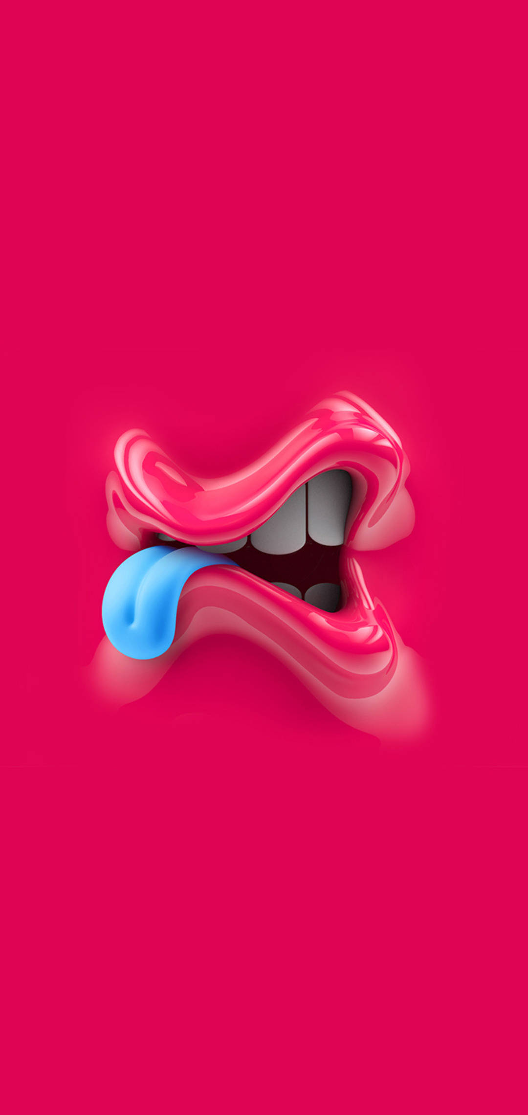 vivo y11, 3d mouth cartoon, glossy pink, Full HD Phone Wallpaper
