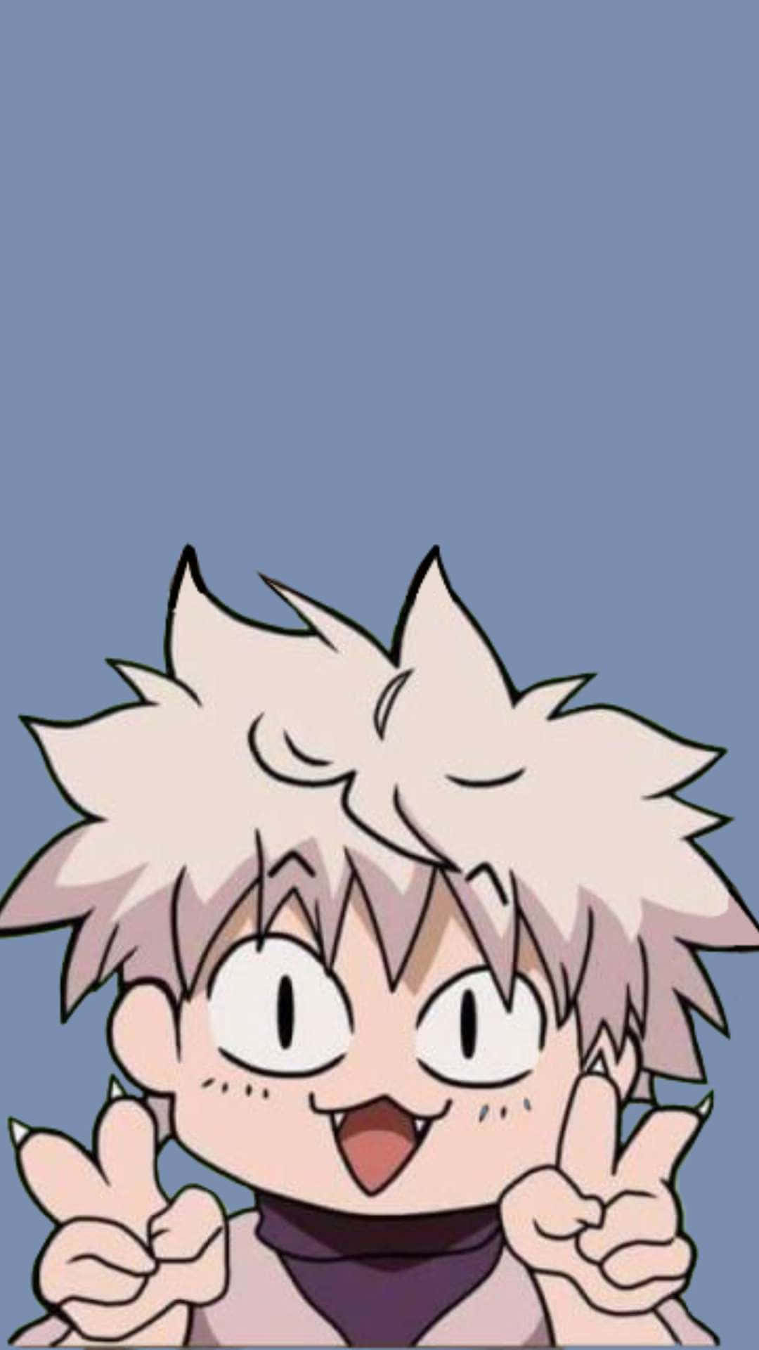 anime character, spiky white hair, wide eyes, Full HD Phone Wallpaper