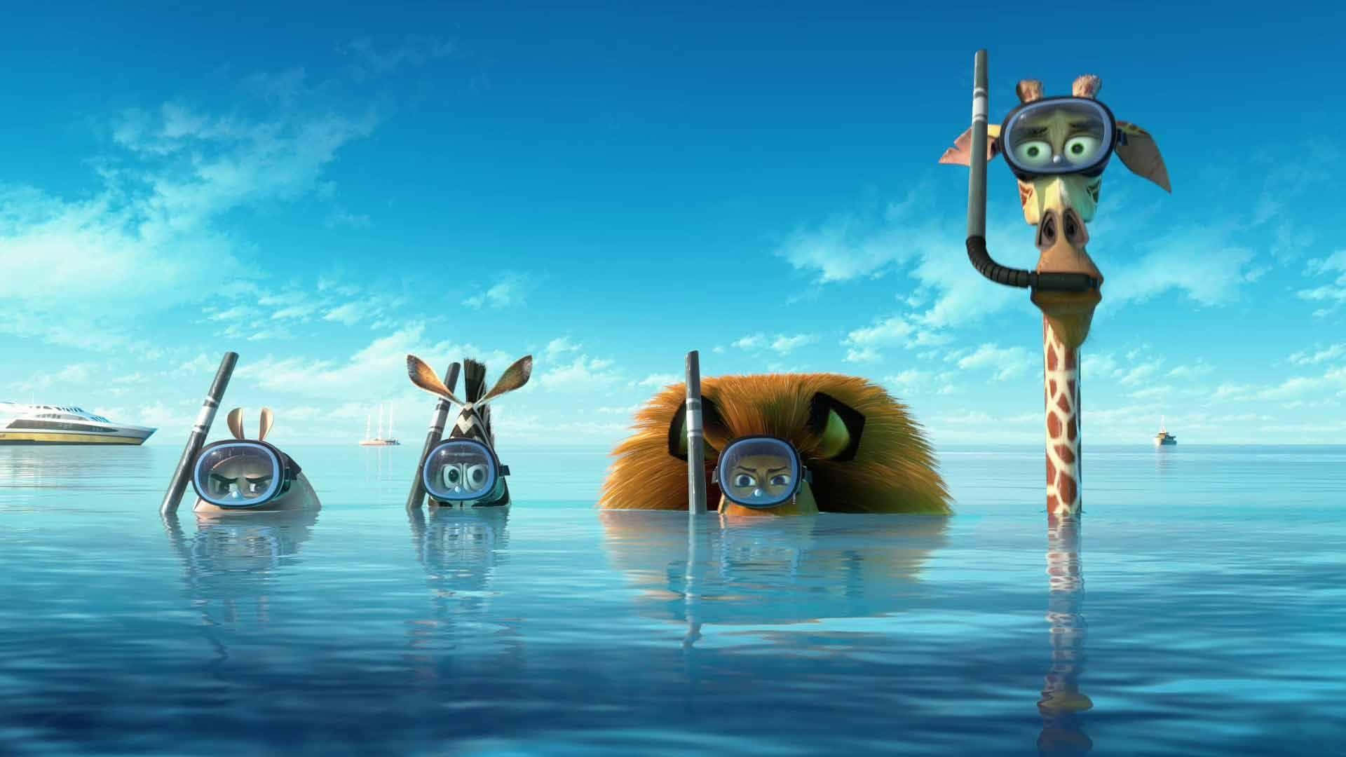 snorkels, calm blue ocean, bright sky, Full HD Desktop Wallpaper