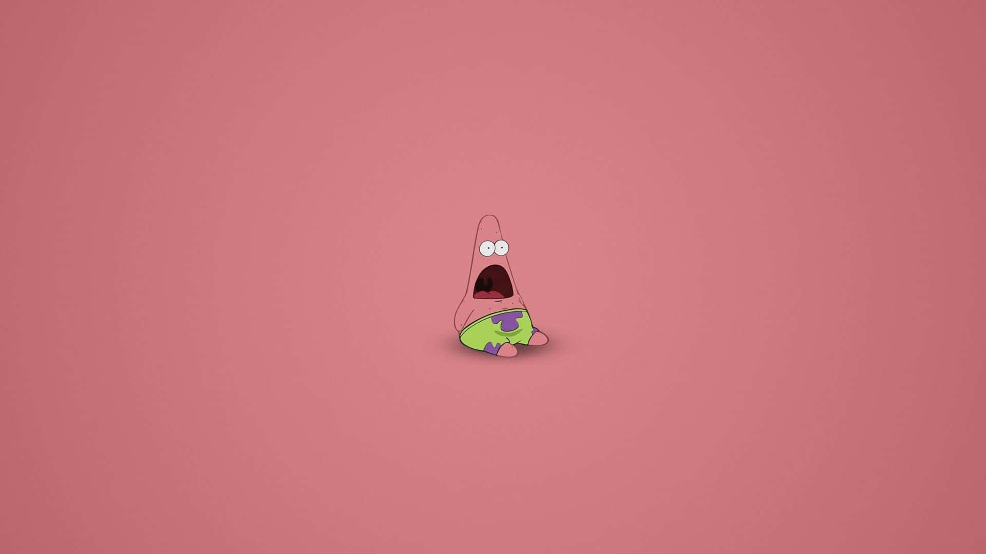 pink starfish character, wide eyes, open mouth, Full HD Desktop Wallpaper