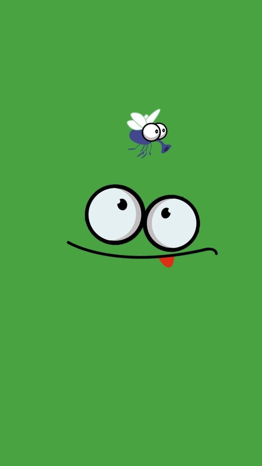cartoon frog, big eyes, tiny tongue, Full HD Phone Wallpaper