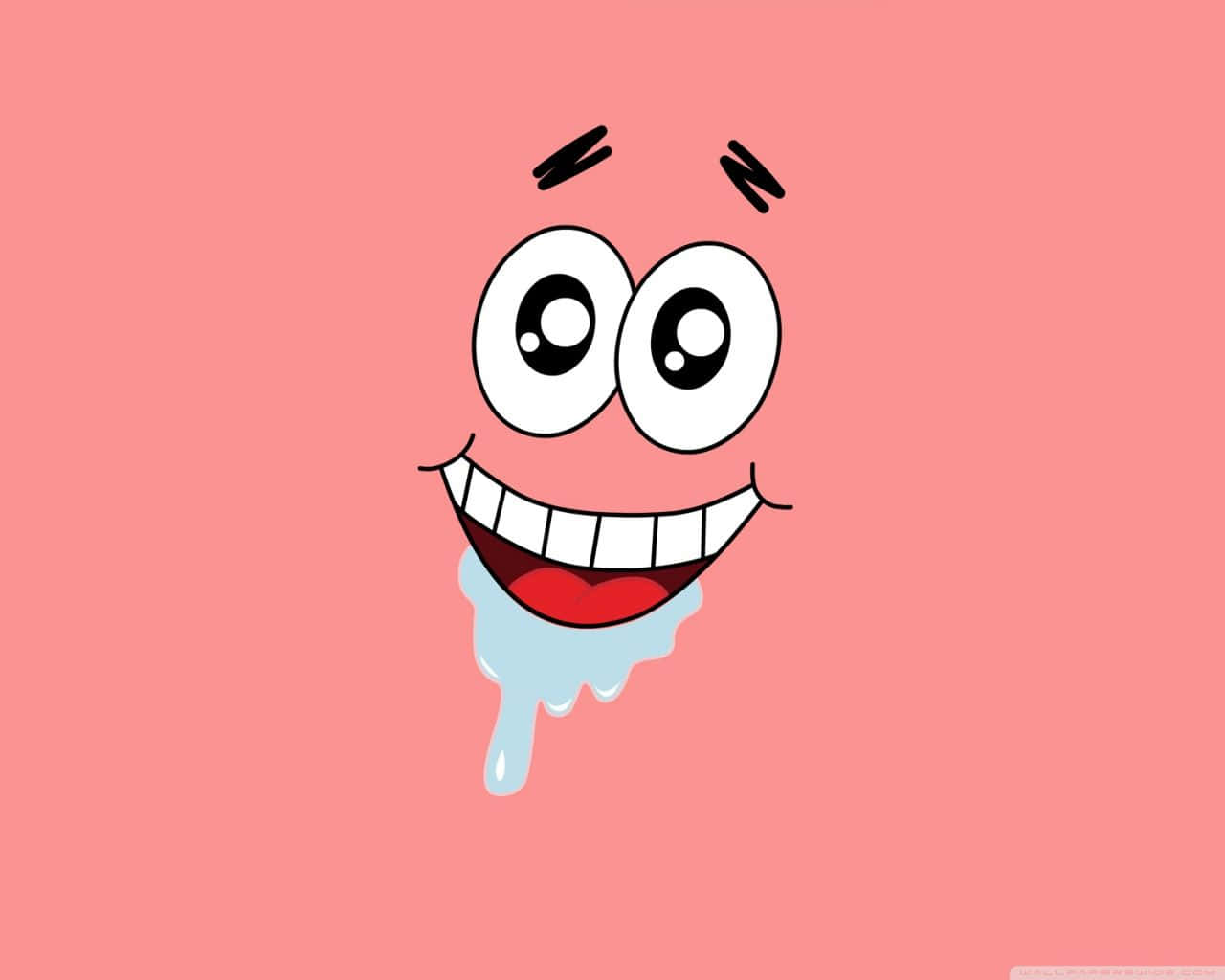 cartoon pink starfish, wide eyes, big grin, HD Desktop Wallpaper