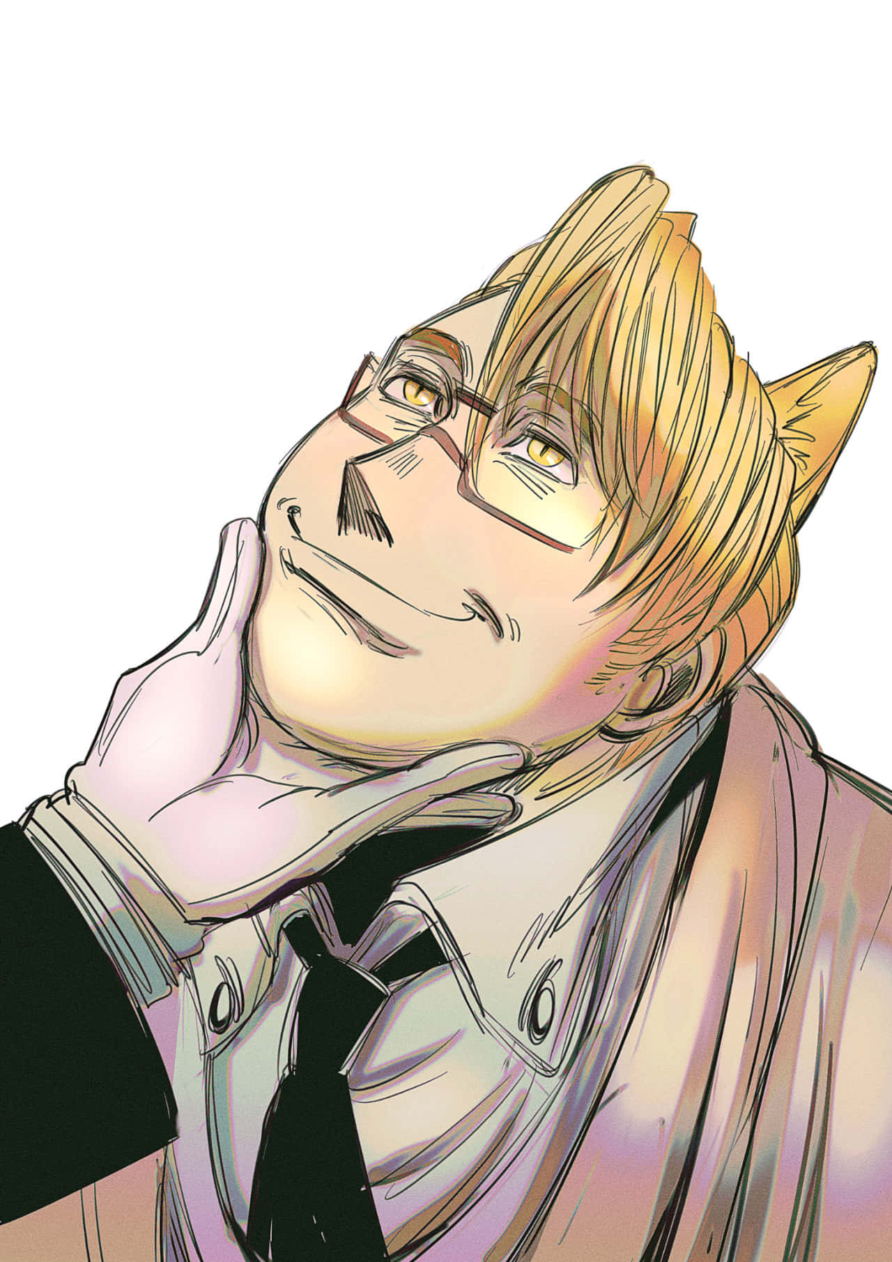 anime man, blonde hair, cat ears, HD Phone Wallpaper