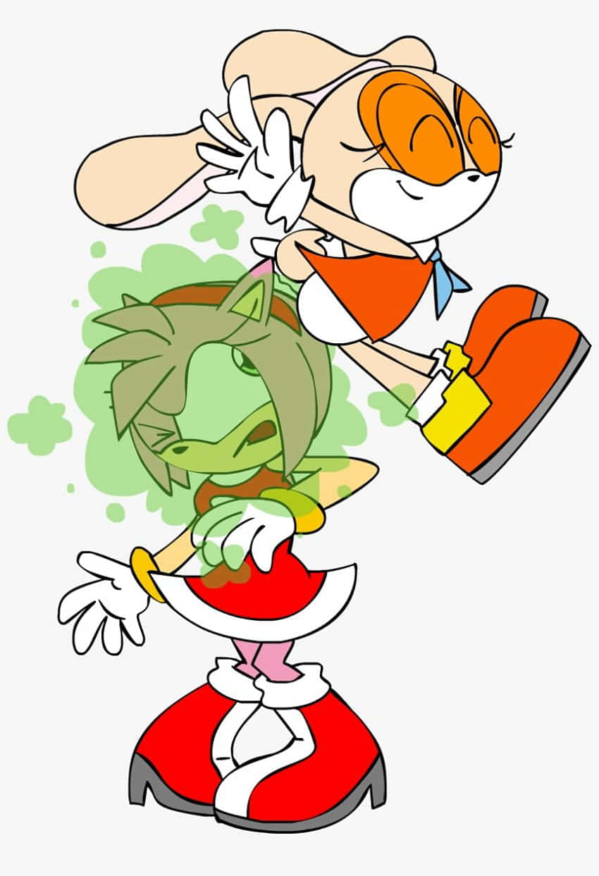 cartoon rabbit, red shoes, green-skinned character, SD Phone Wallpaper