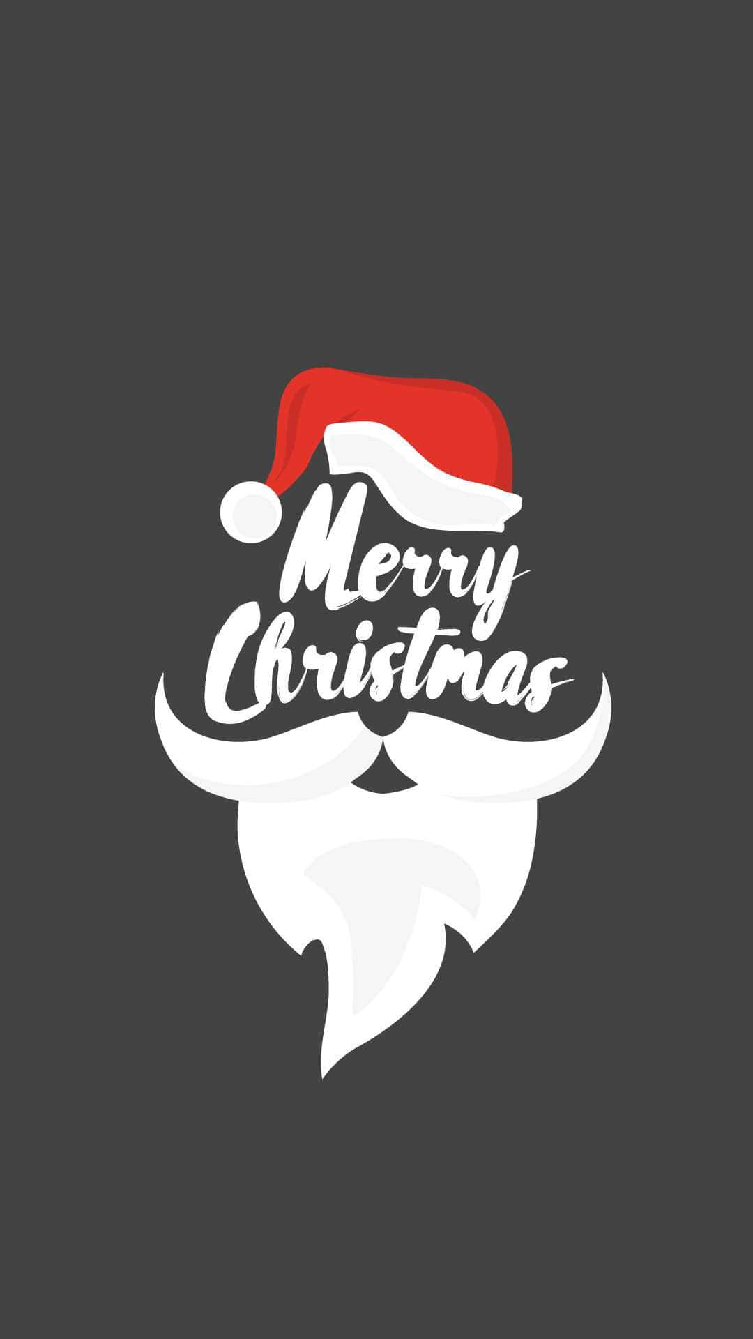 Santa hat, white beard, Merry Christmas, Full HD Phone Wallpaper