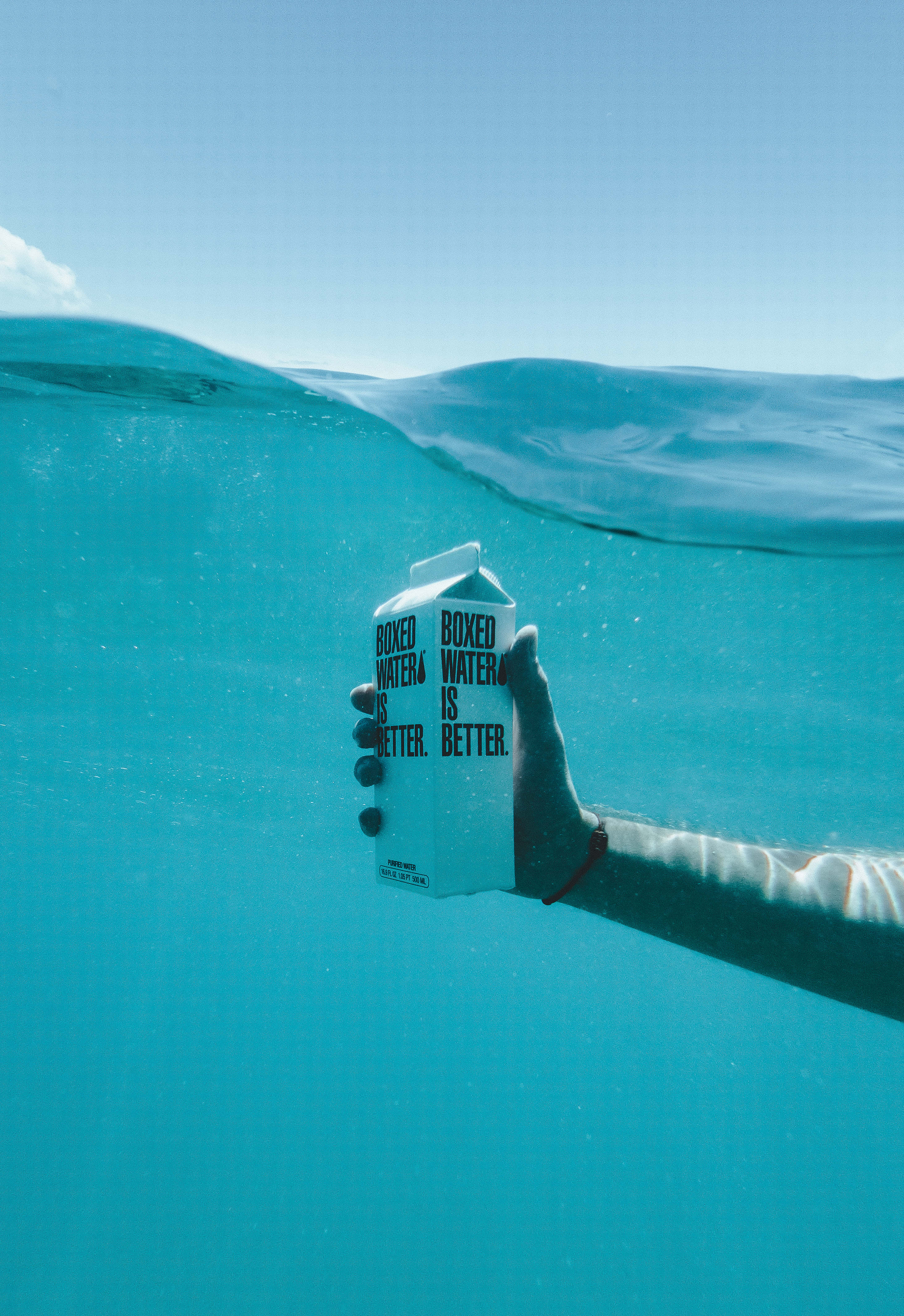 Funny Clean, boxed water, white carton, 4K Phone Wallpaper
