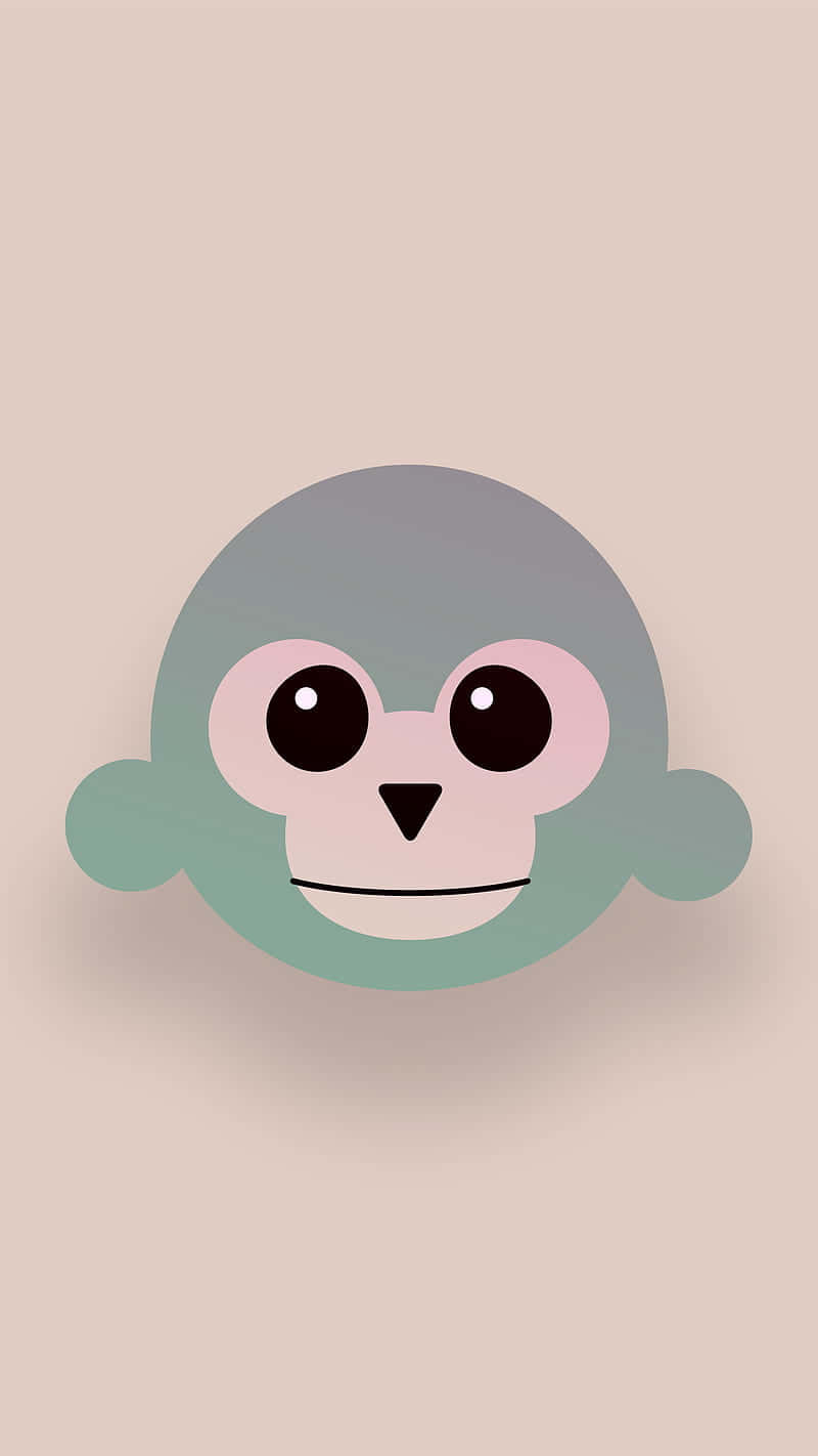 Funny Clean, cute monkey, minimalist cartoon monkey face, HD Phone Wallpaper