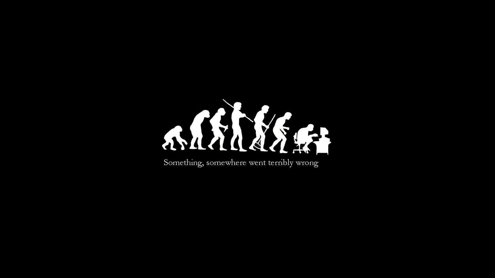 Funny Clean, human evolution, white silhouette, Full HD Desktop Wallpaper