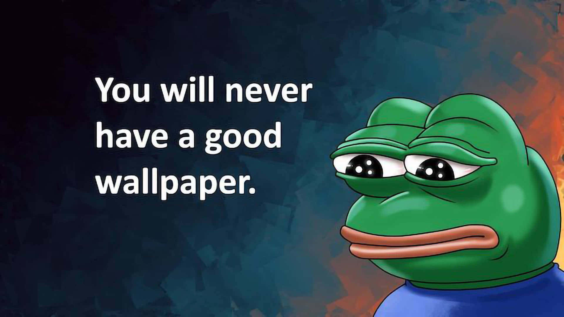 Funny Clean, green cartoon frog, sad expression, Full HD Desktop Wallpaper