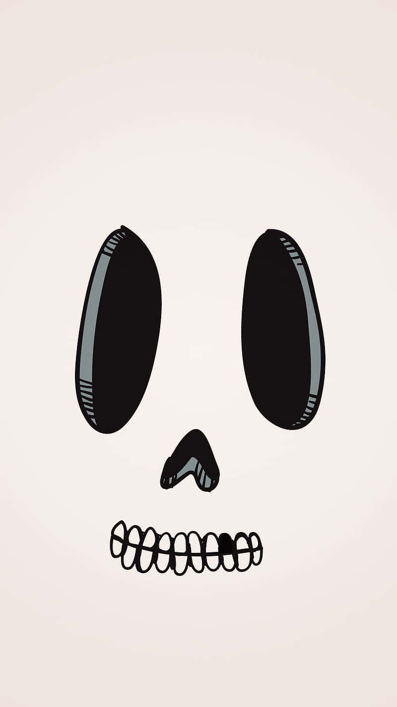 Funny Clean, black skull, large oval eyes, HD Phone Wallpaper