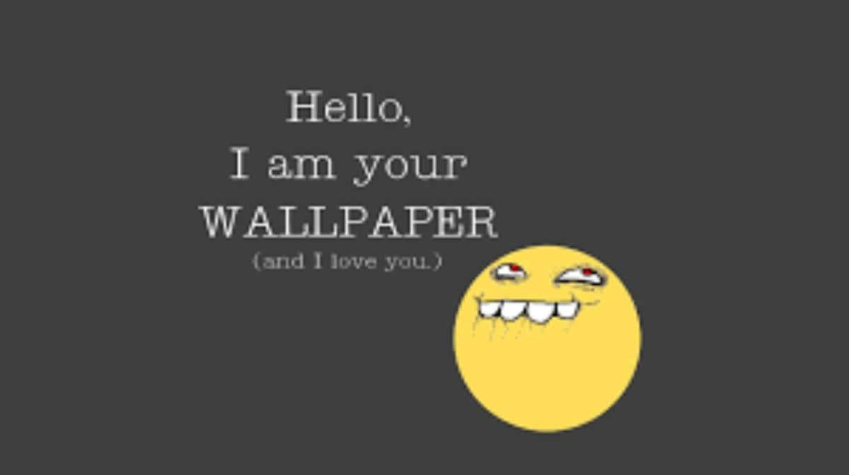 Funny Clean, yellow smiley face, mischievous eyes, SD Desktop Wallpaper