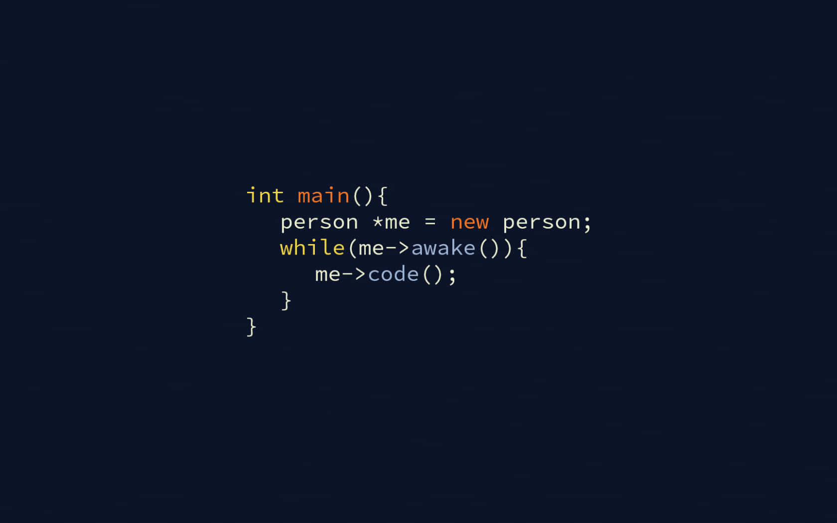 C++, syntax-highlighted, dark blue background, HD Desktop Wallpaper
