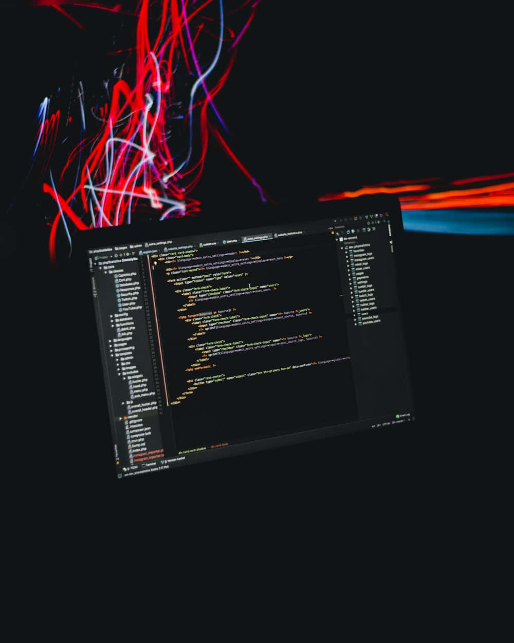 Funny Coding, laptop, colorful code, SD Phone Wallpaper