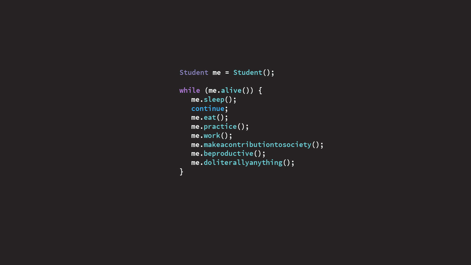 Funny Coding, student life, dark screen, Full HD Desktop Wallpaper