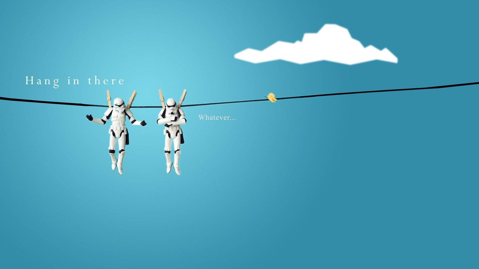 Funny Computer, stormtroopers, clothesline, Full HD Desktop Wallpaper