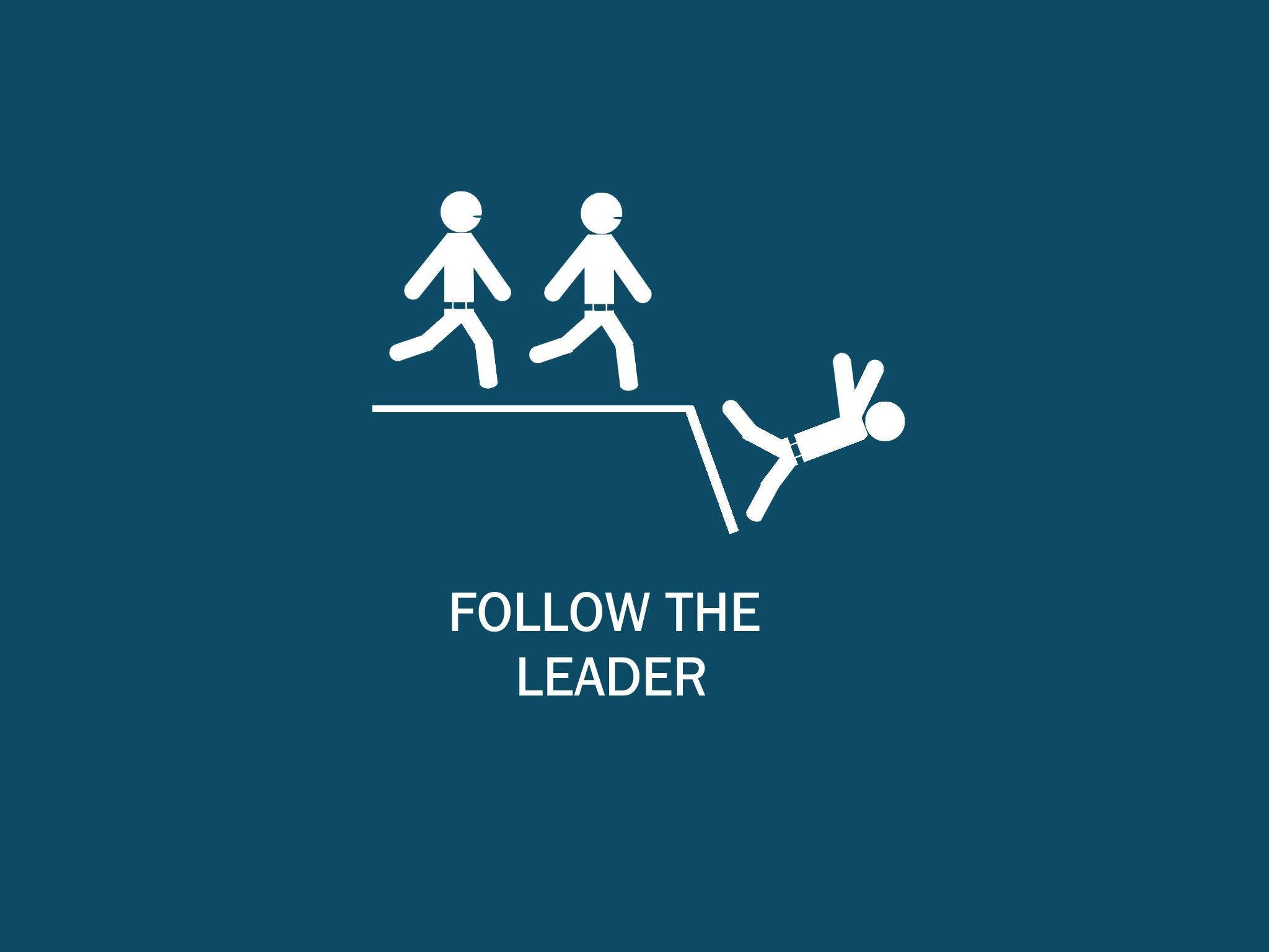 Leadership Funny Computer, white stick figures, cautionary tale, Full HD Desktop Wallpaper