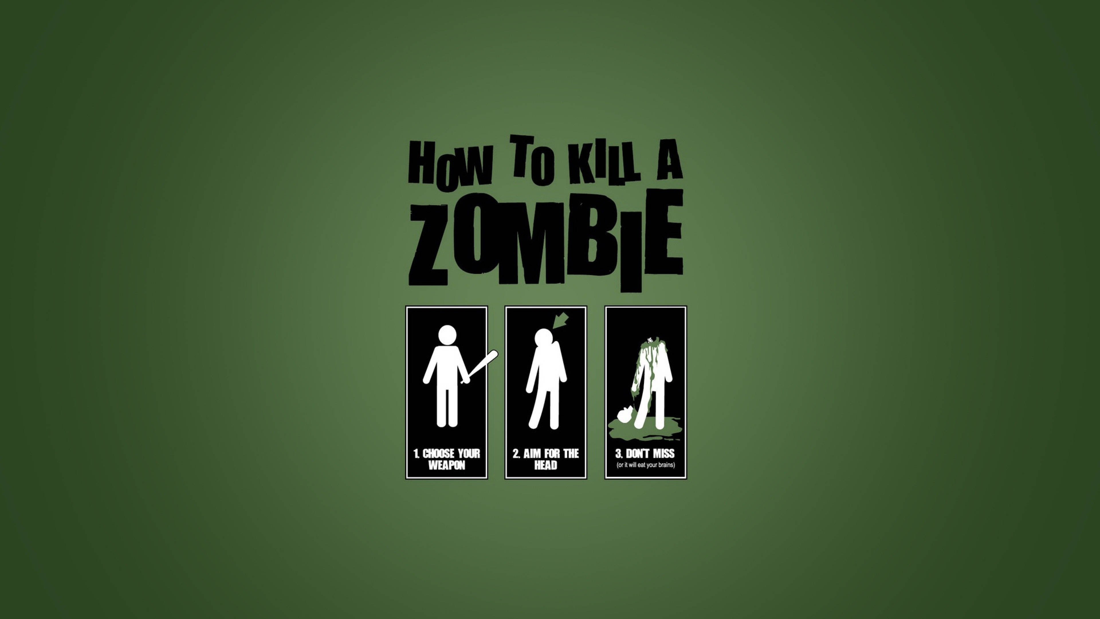 Funny Computer, zombie, black text, 4K Desktop Wallpaper