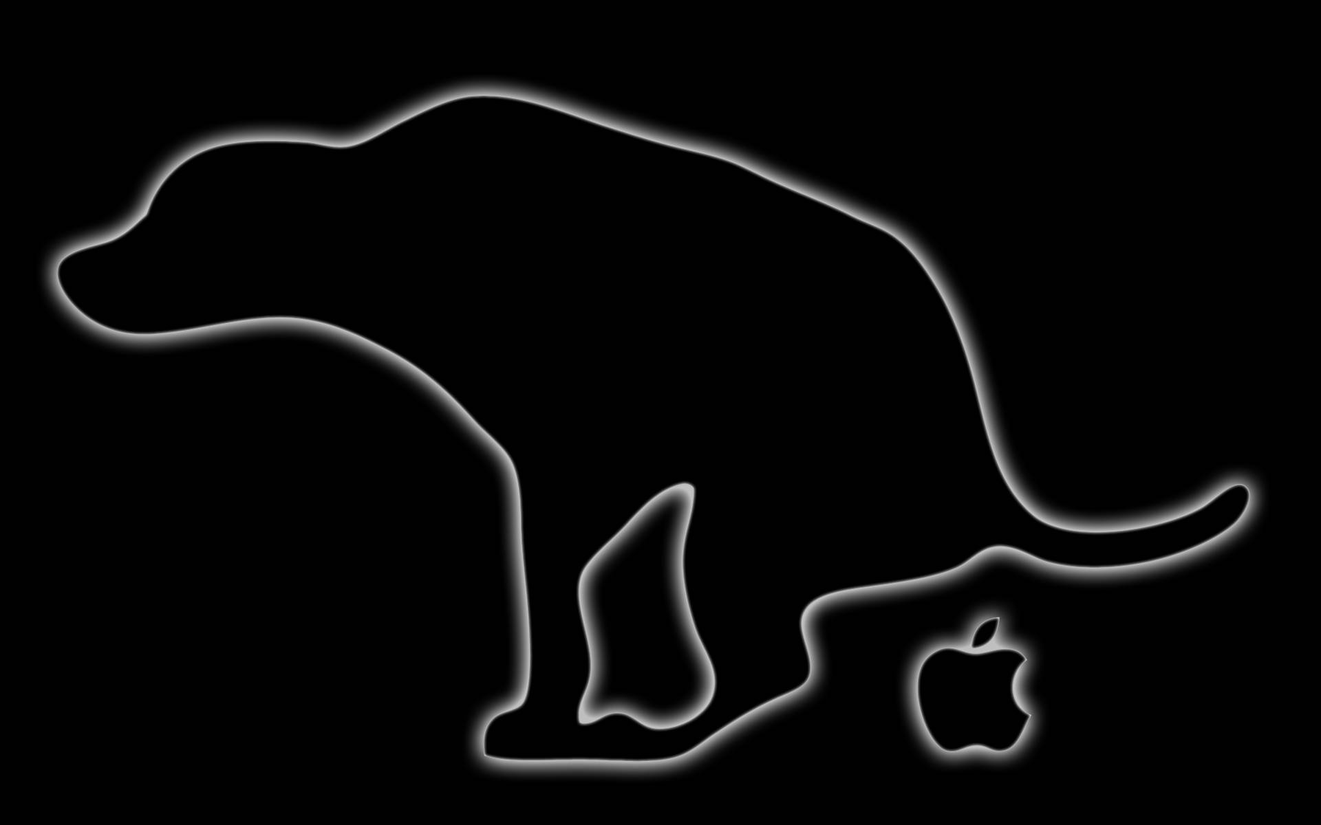 neon outline, dog silhouette, black background, Full HD Desktop Wallpaper