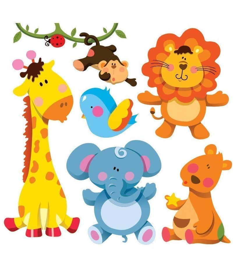 giraffe, monkey, lion, SD Phone Wallpaper