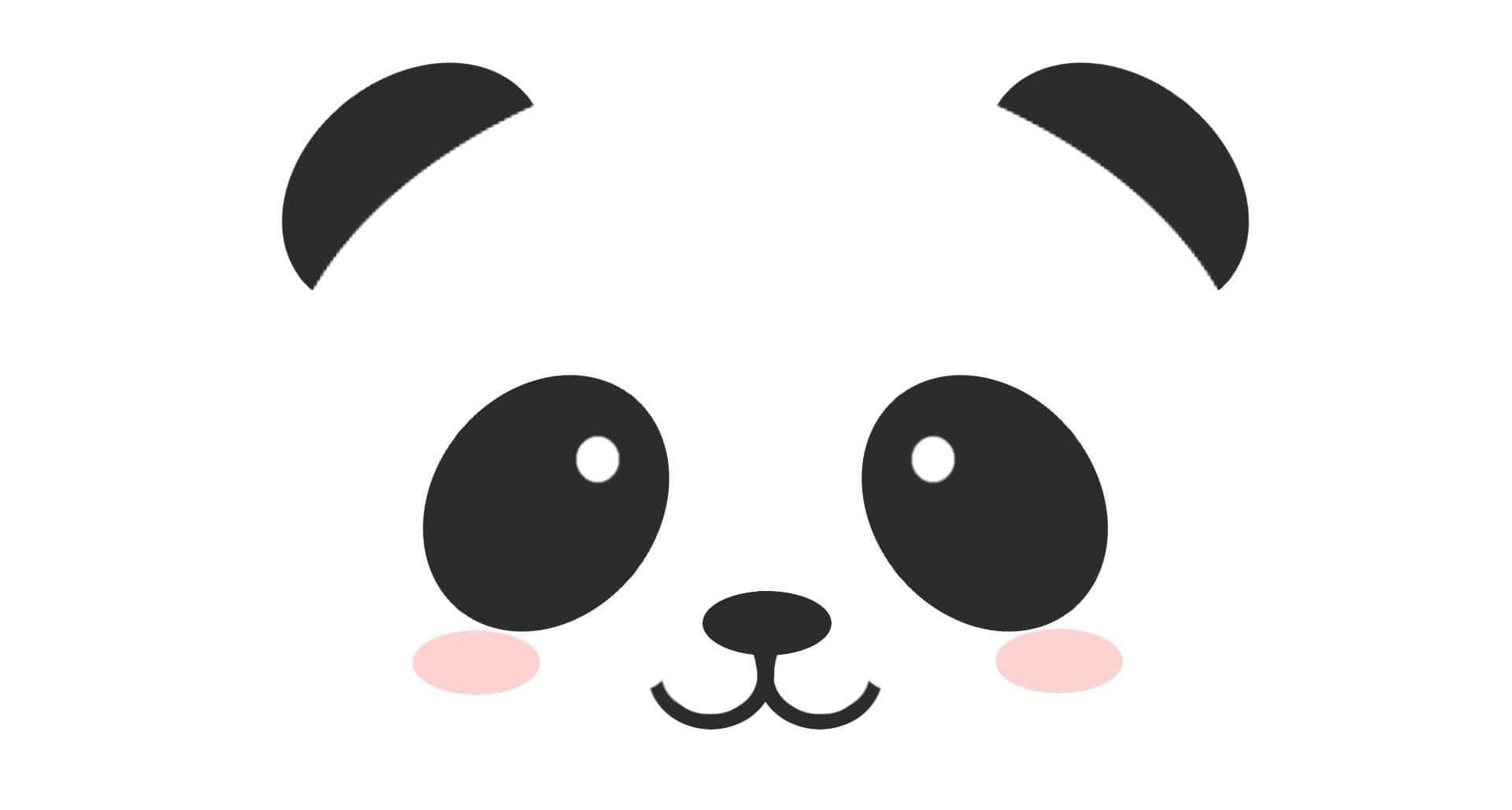 cute animals cartoon wallpaper, cute minimalist panda face, big black eyes, Full HD Desktop Wallpaper