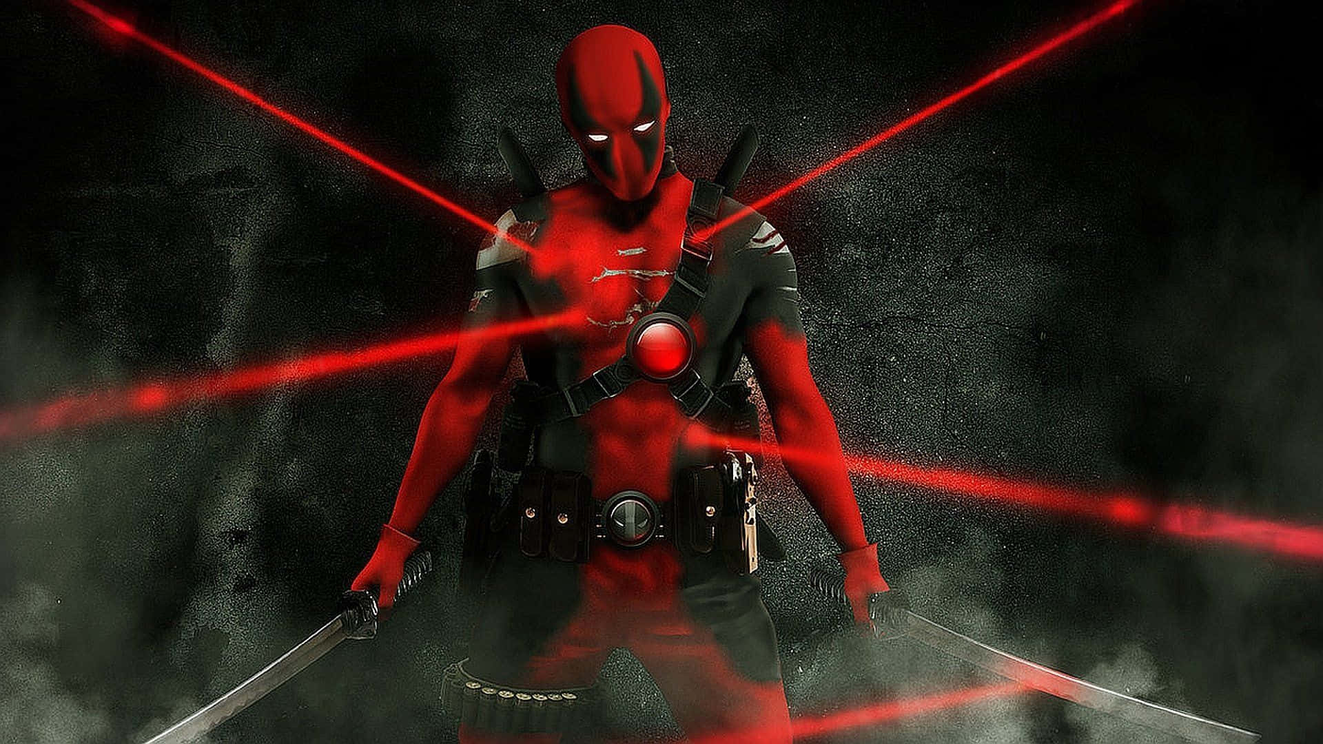 Deadpool, laser beams, swords, Full HD Desktop Wallpaper