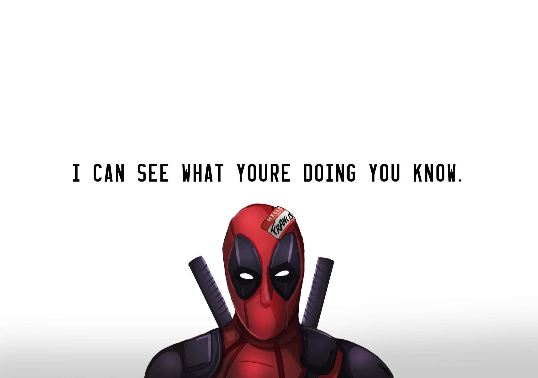Deadpool, red suit, swords on back, Full HD Desktop Wallpaper