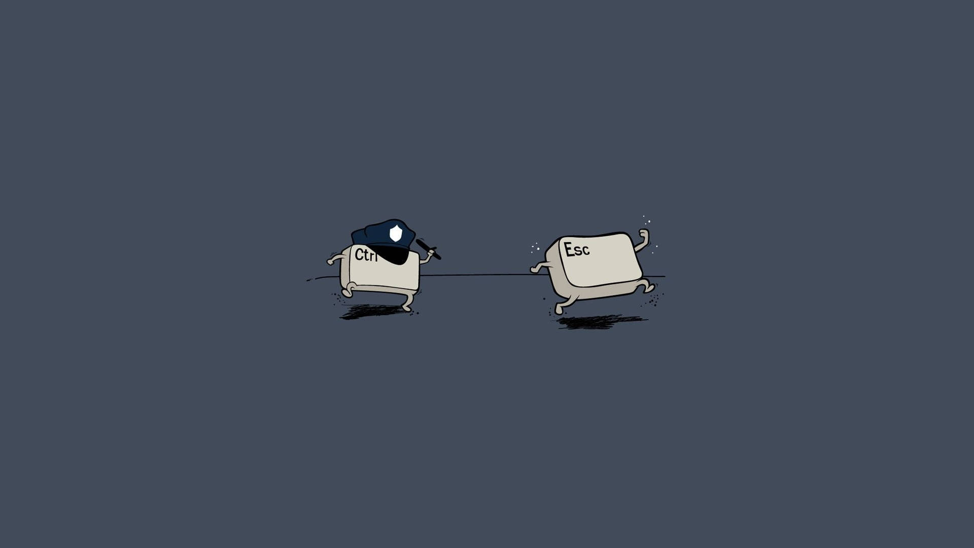 Ctrl, Esc, dark gray background, Full HD Desktop Wallpaper