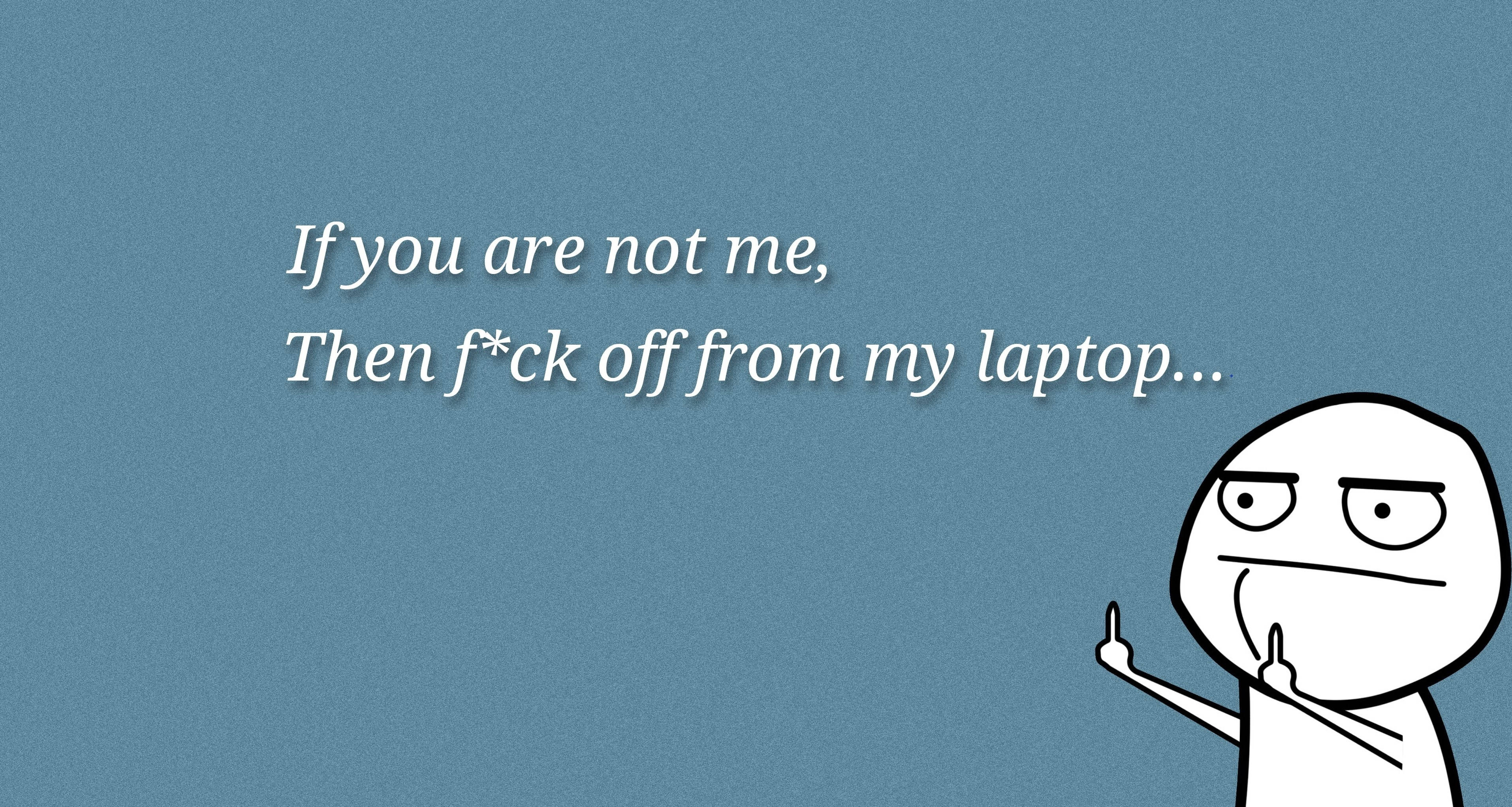 Funny Middle Finger Lock Screen Image, middle finger, blue background, 2K Desktop Wallpaper