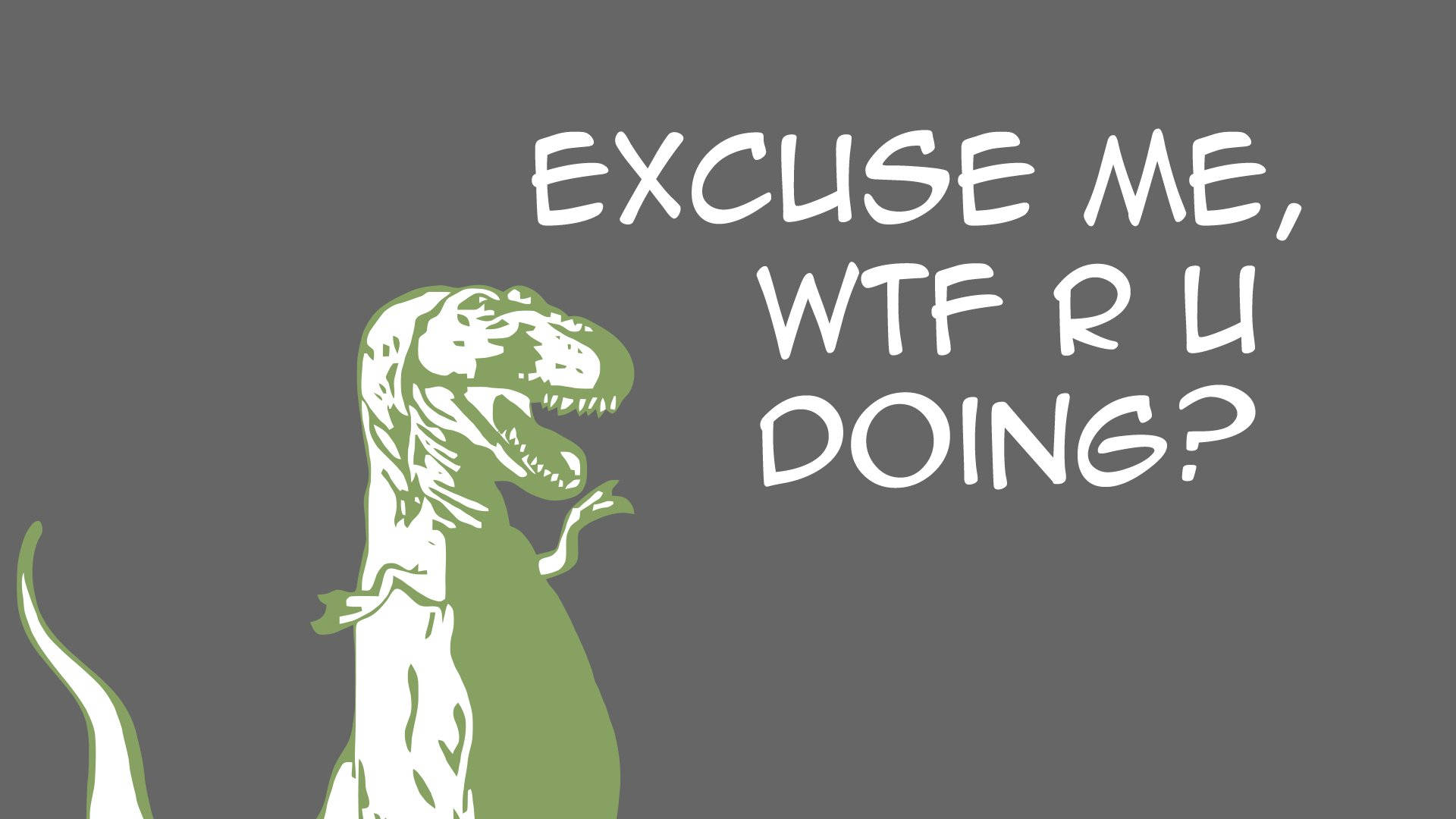 Funny Dinosaur, green cartoon T rex, annoyed expression, Full HD Desktop Wallpaper